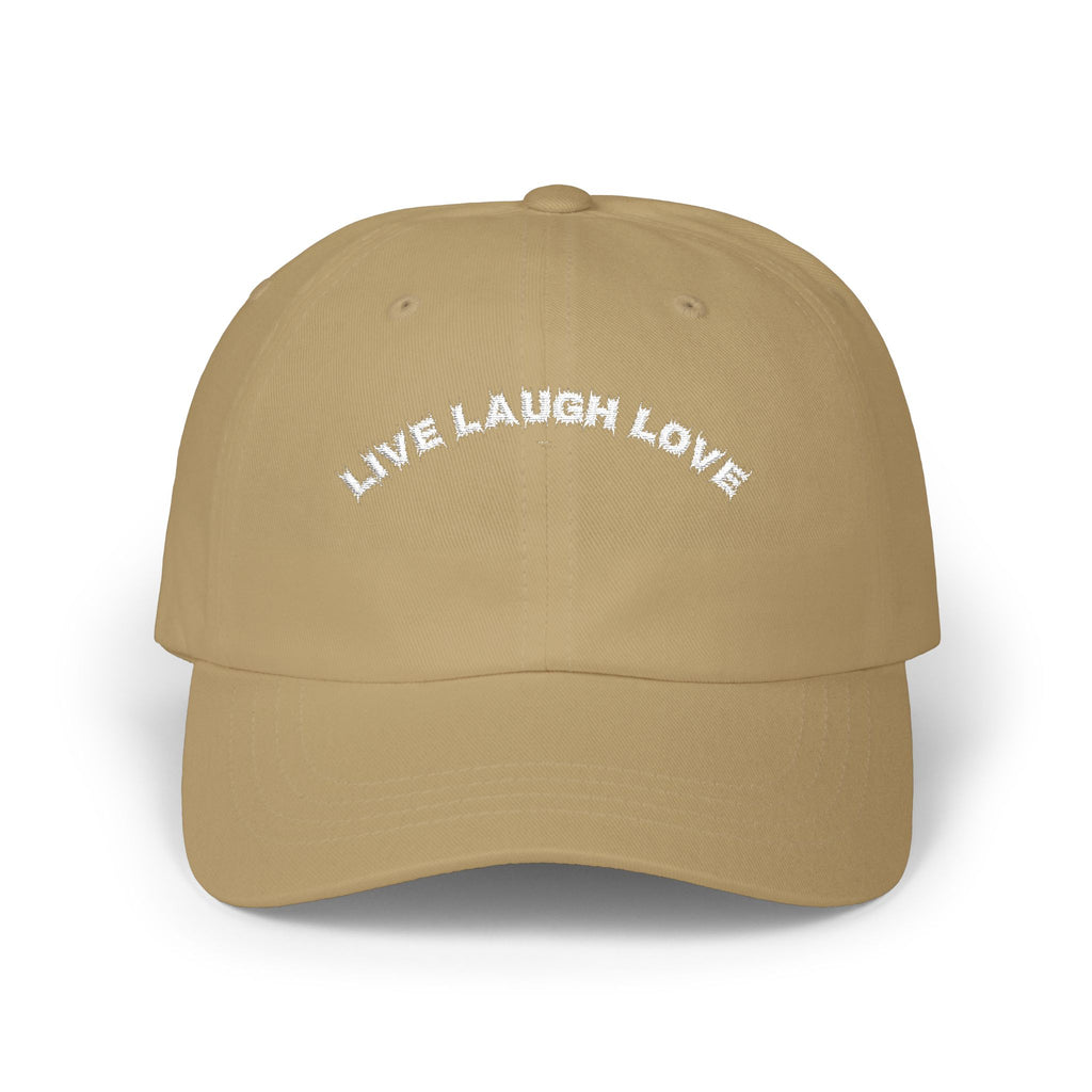 Bildsa Live Laugh Love White Text Dad Hat