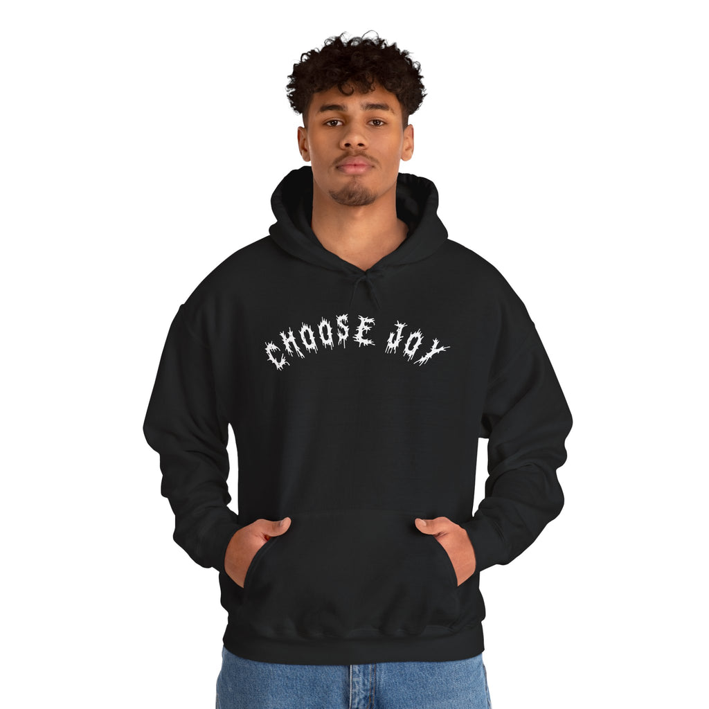 Hvita Choose Joy White Text Hoodie