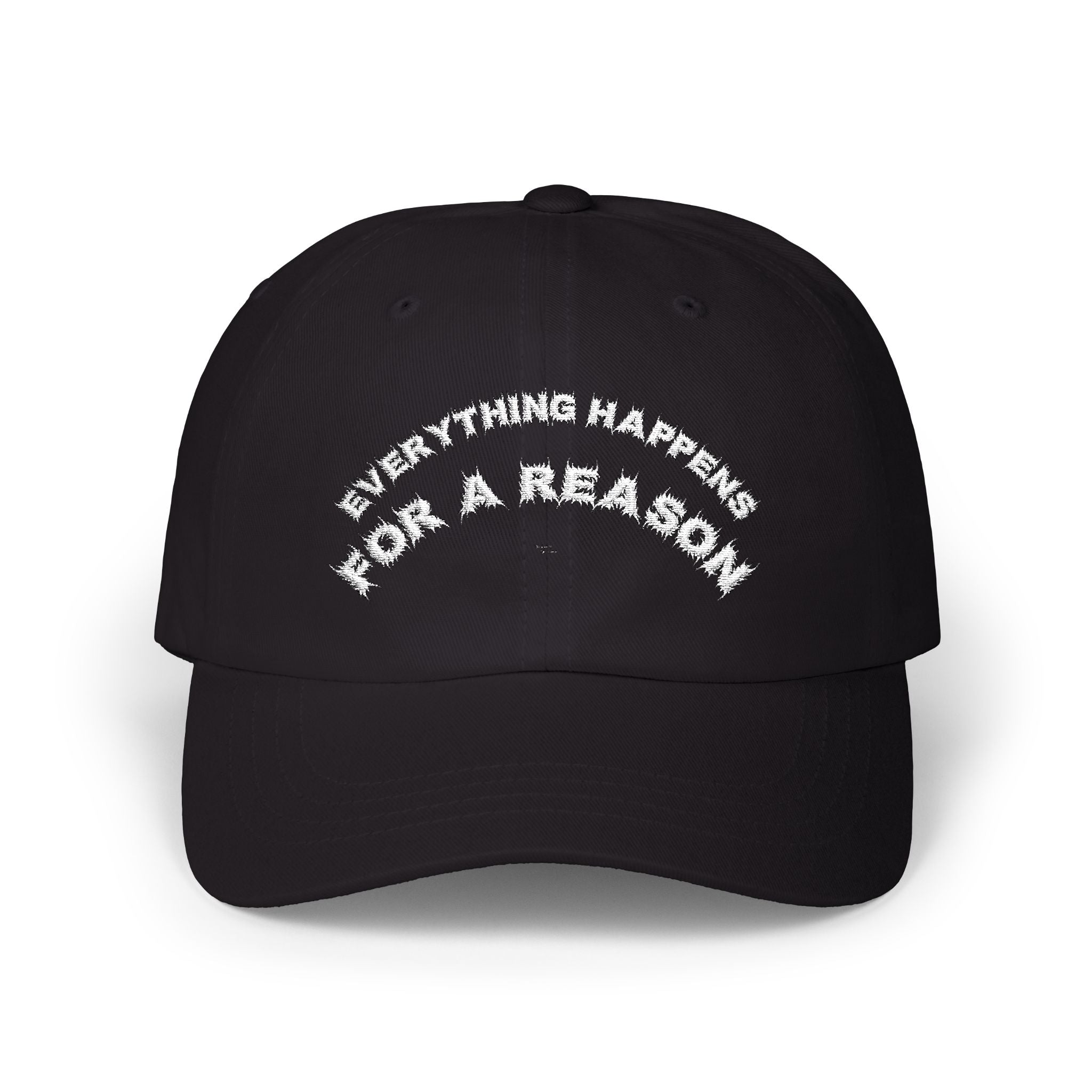 Bildsa Everything Happens White Text Dad Hat