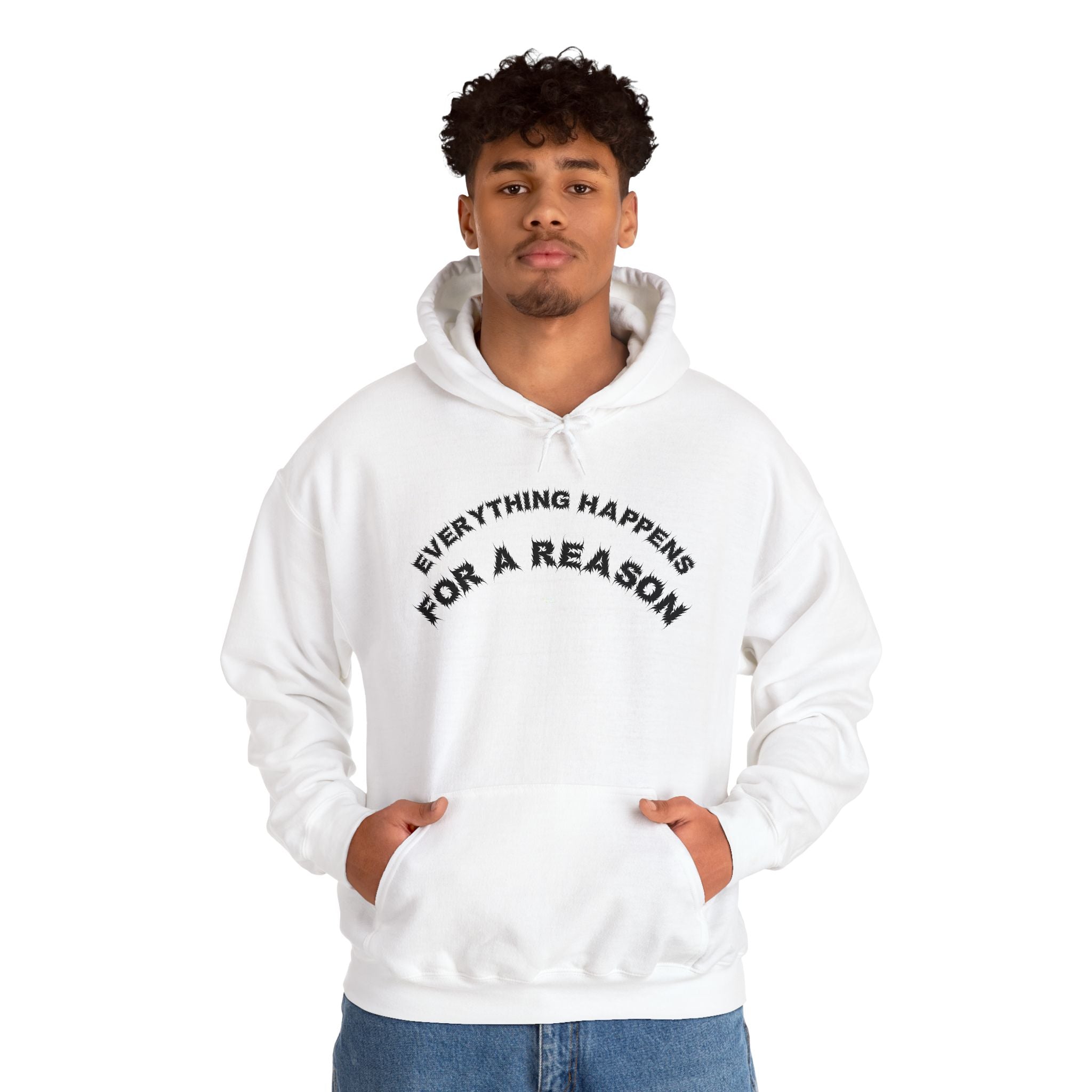 Bildsa Everything Happens Black Text Hoodie