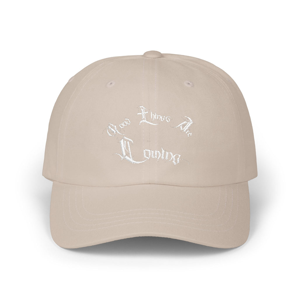 Ellioaey Good Things Are Coming White Text Dad Hat