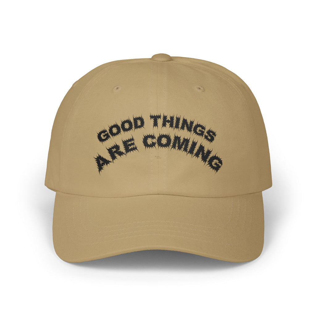 Bildsa Good Things Are Coming Black Text Dad Hat