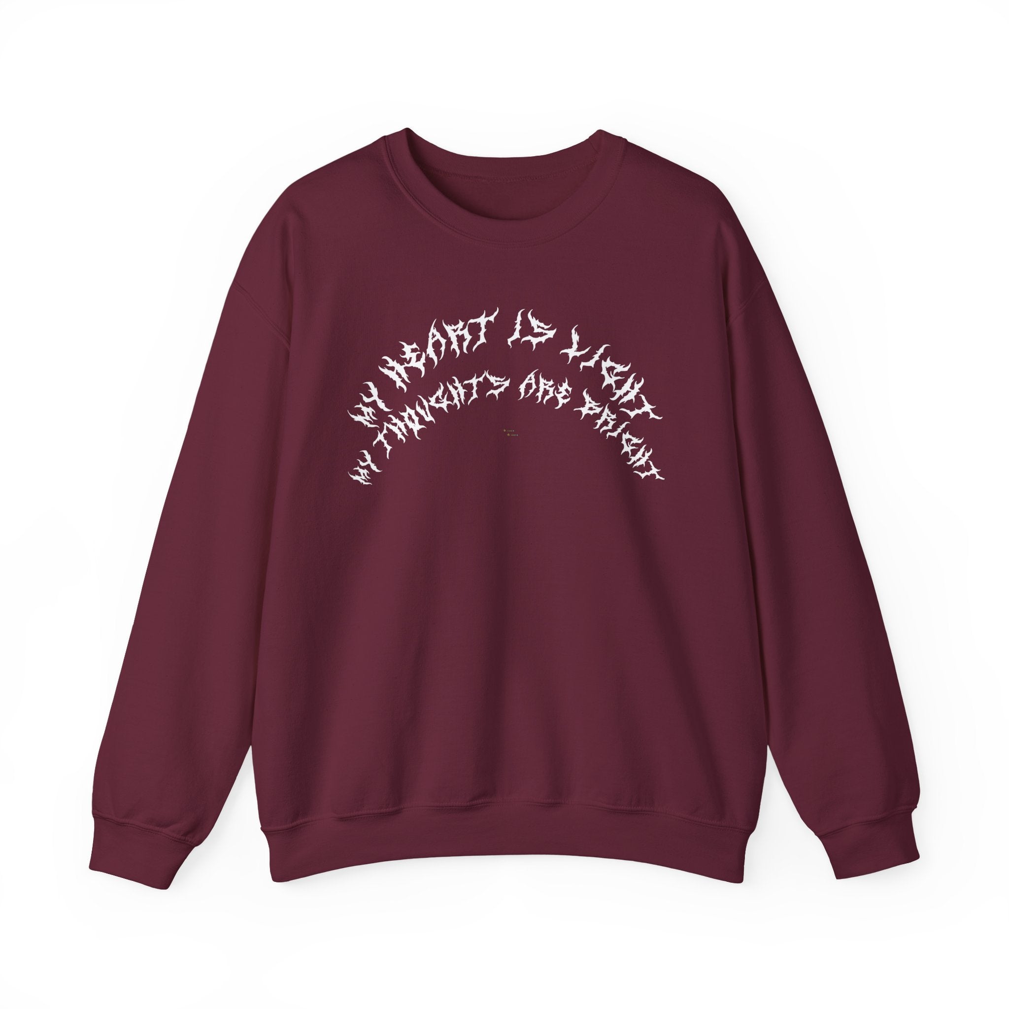 Lundr My Heart Is Light White Text Crewneck