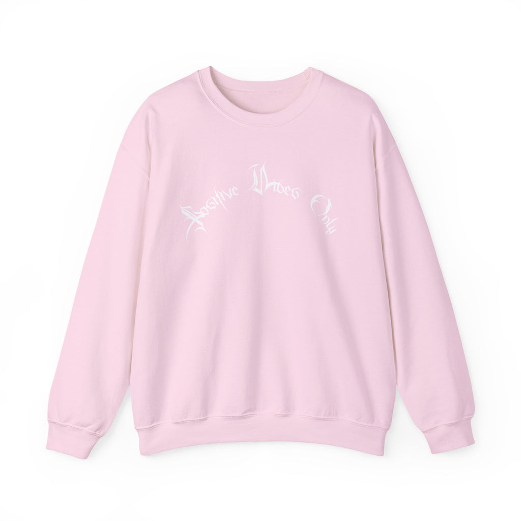 Ellioaey Positive Vibes White Text Crewneck