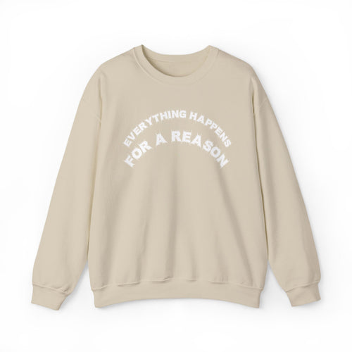 Bildsa Everything Happens White Text Crewneck