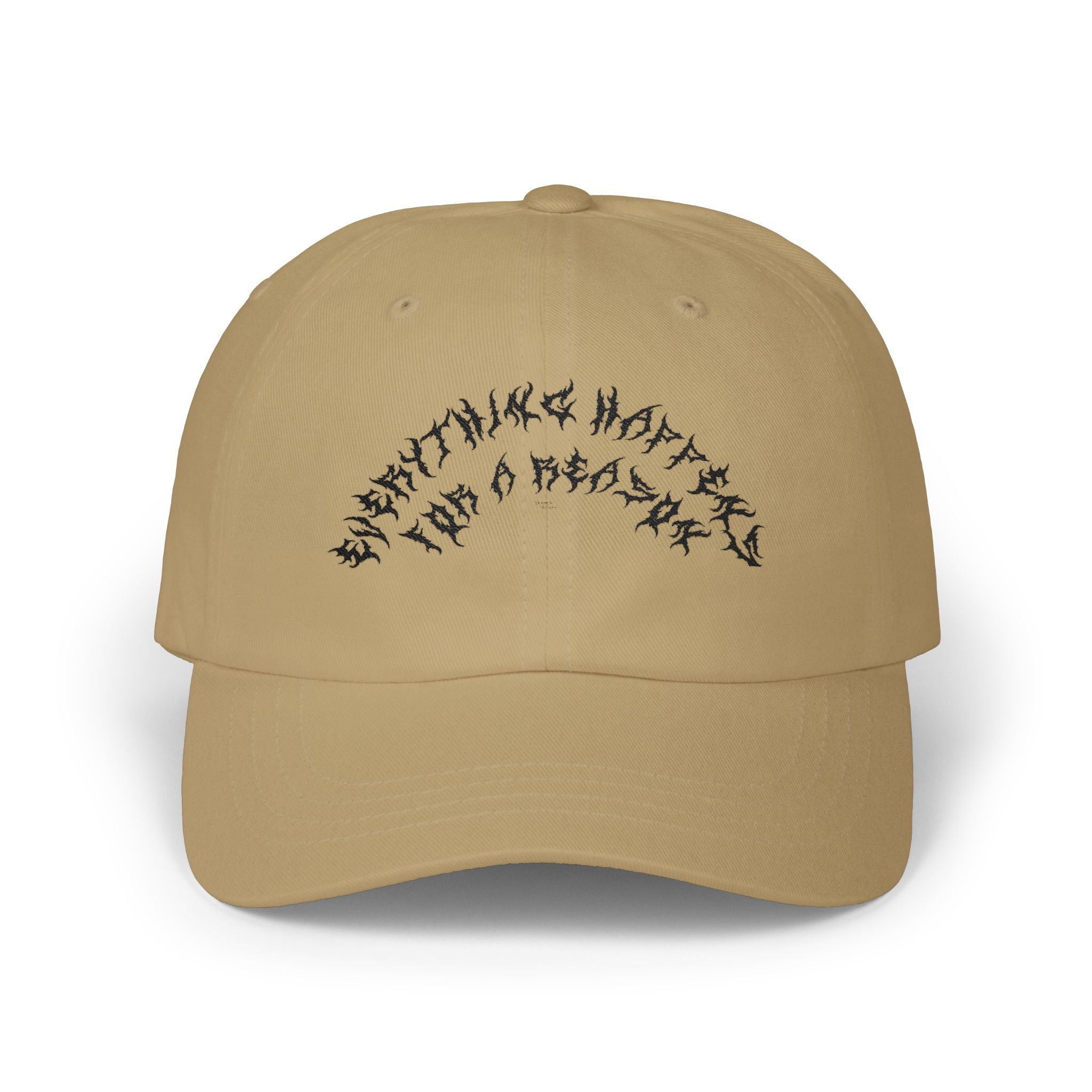 Lundr Everything Happens Black Text Dad Hat