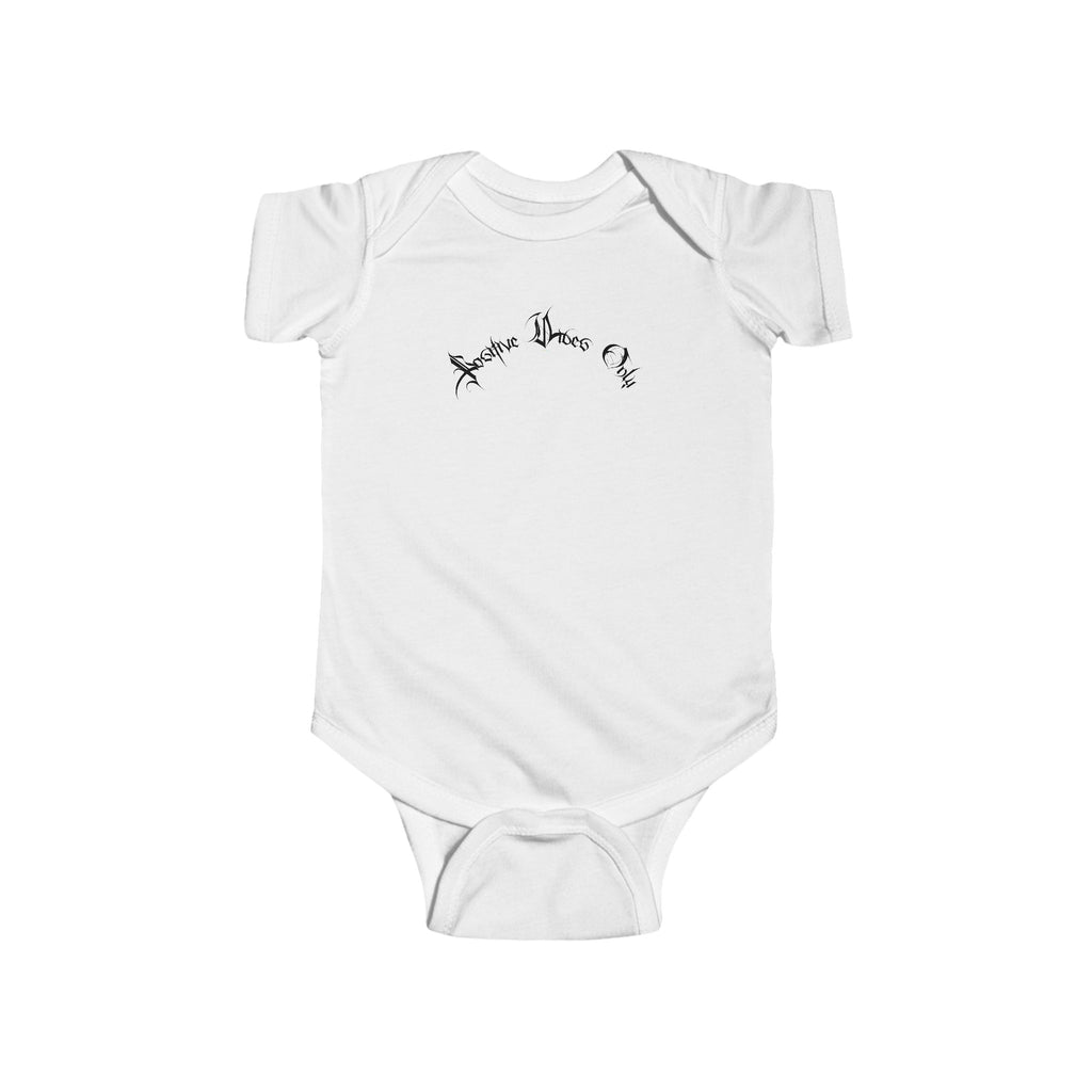 Ellioaey Positive Vibes Black Text Baby Onesie