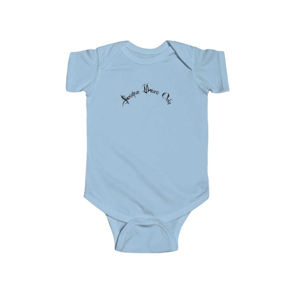 Ellioaey Positive Vibes Black Text Baby Onesie