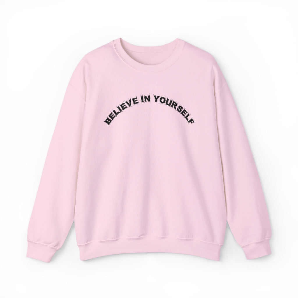 Bildsa Believe In Yourself Black Text Crewneck