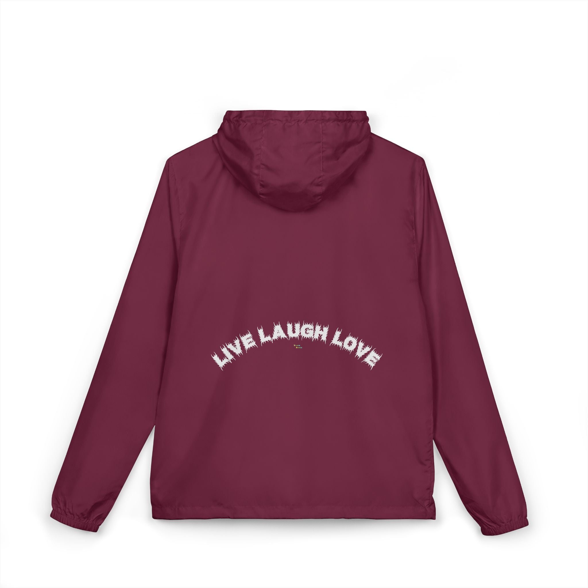 Bildsa Live Laugh Love White Text Windbreaker