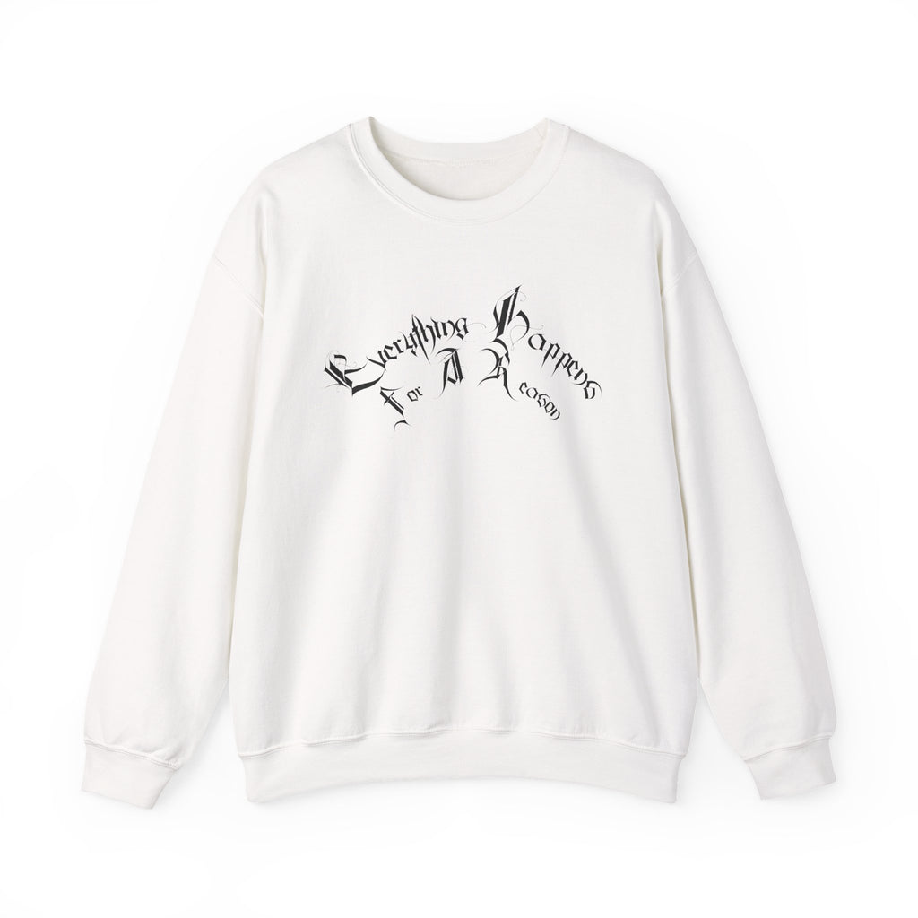 Ellioaey Everything Happens Black Text Crewneck