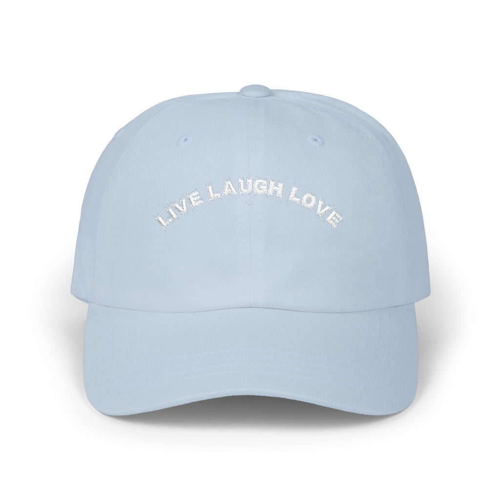 Bildsa Live Laugh Love White Text Dad Hat