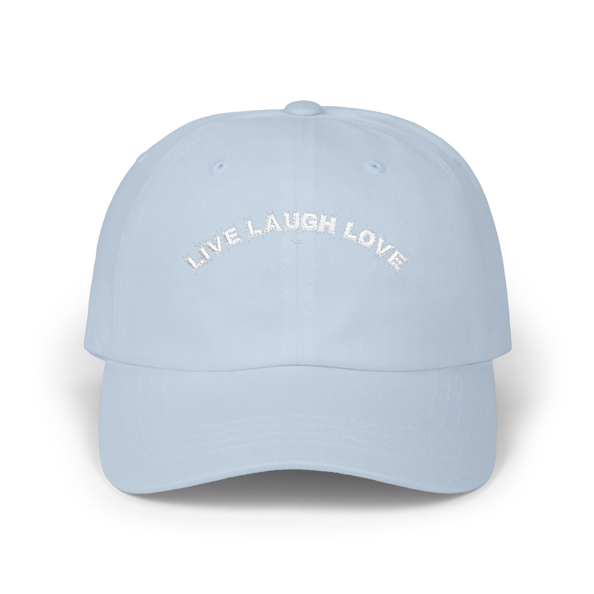Bildsa Live Laugh Love White Text Dad Hat