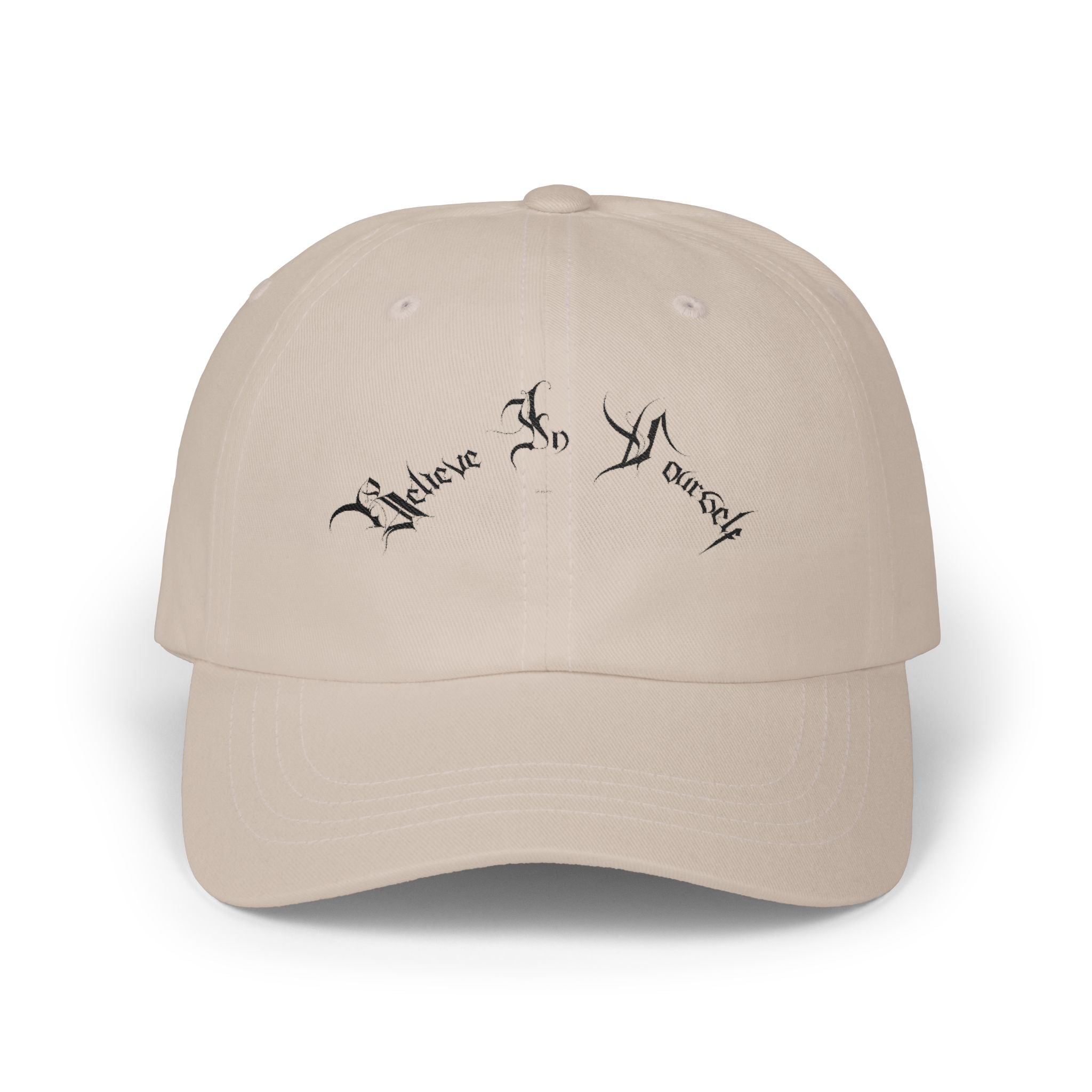 Ellioaey Believe In Yourself Black Text Dad Hat