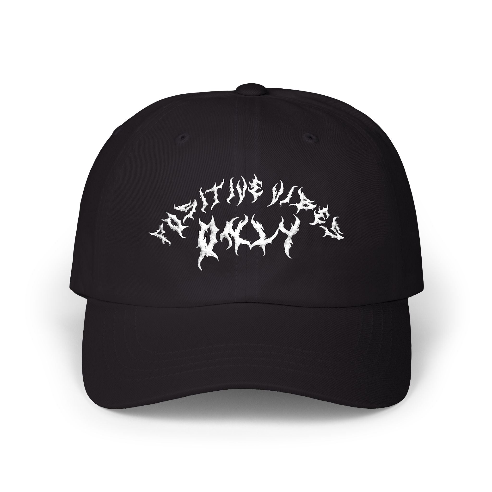 Lundr Positive Vibes White Text Dad Hat