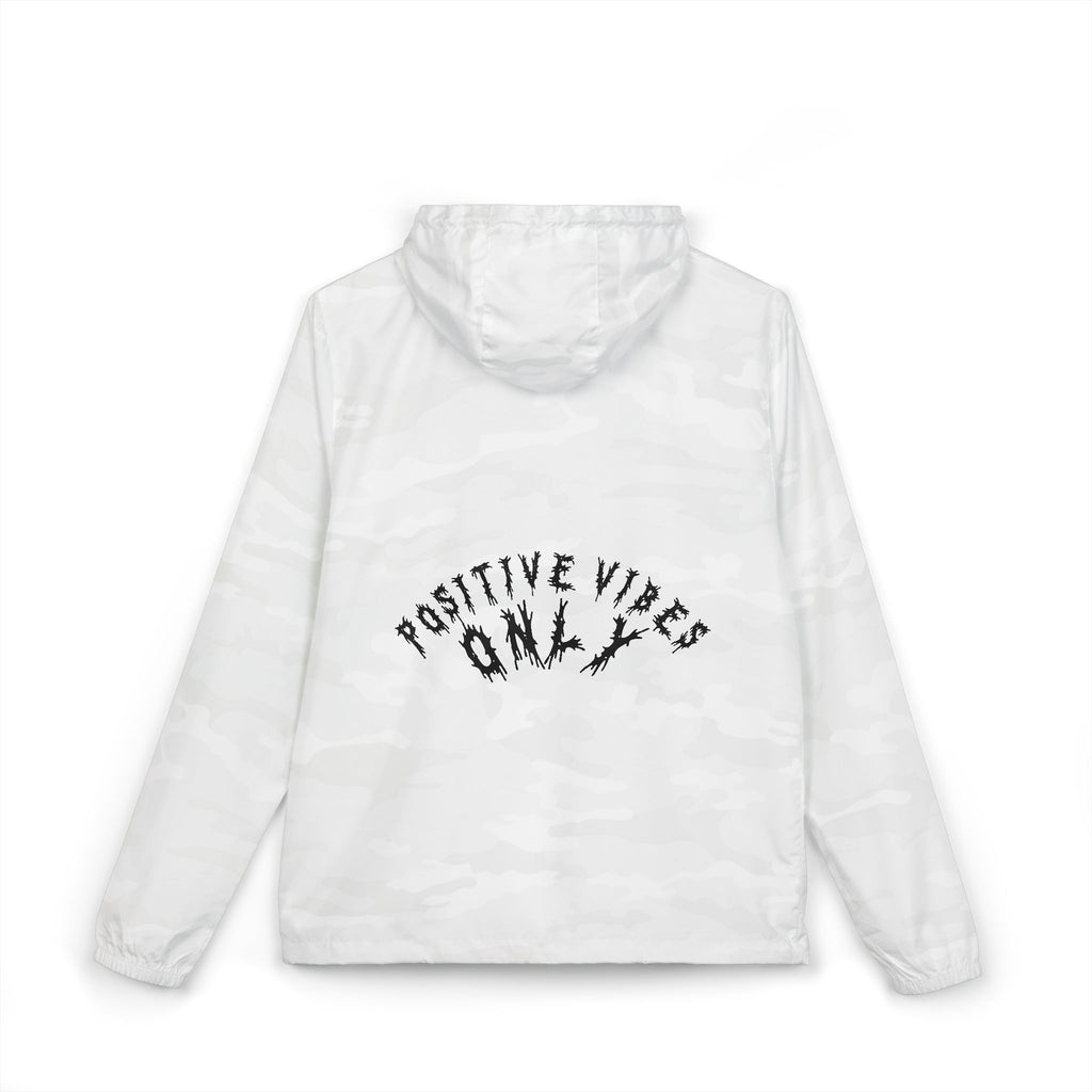 Hvita Positive Vibes Black Text Windbreaker