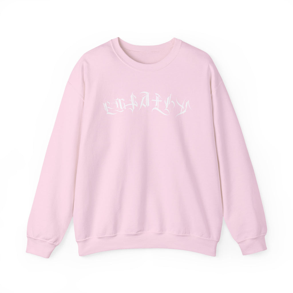 Ellioaey Empathy White Text Crewneck