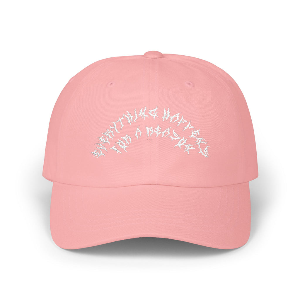 Lundr Everything Happens White Text Dad Hat