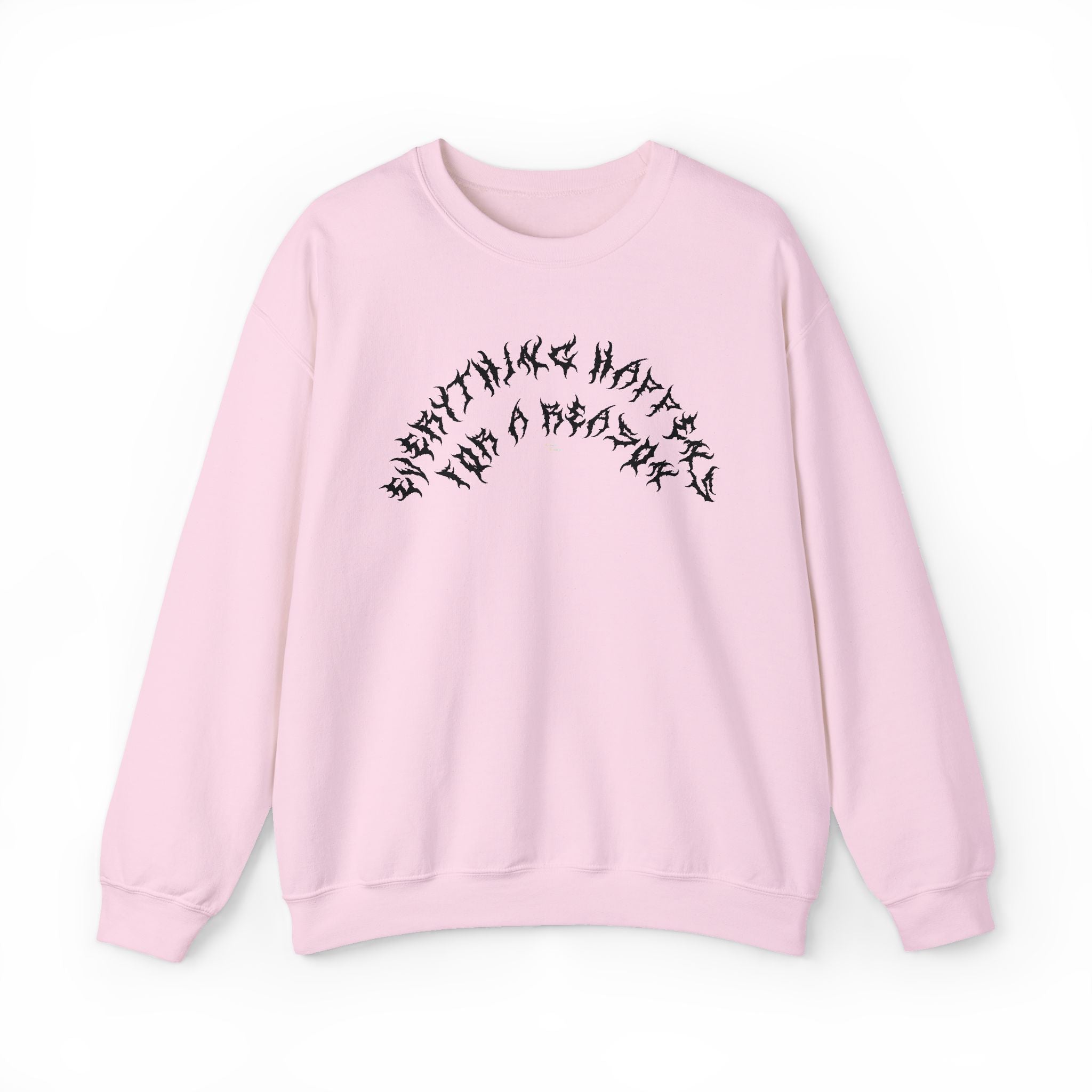 Lundr Everything Happens Black Text Crewneck