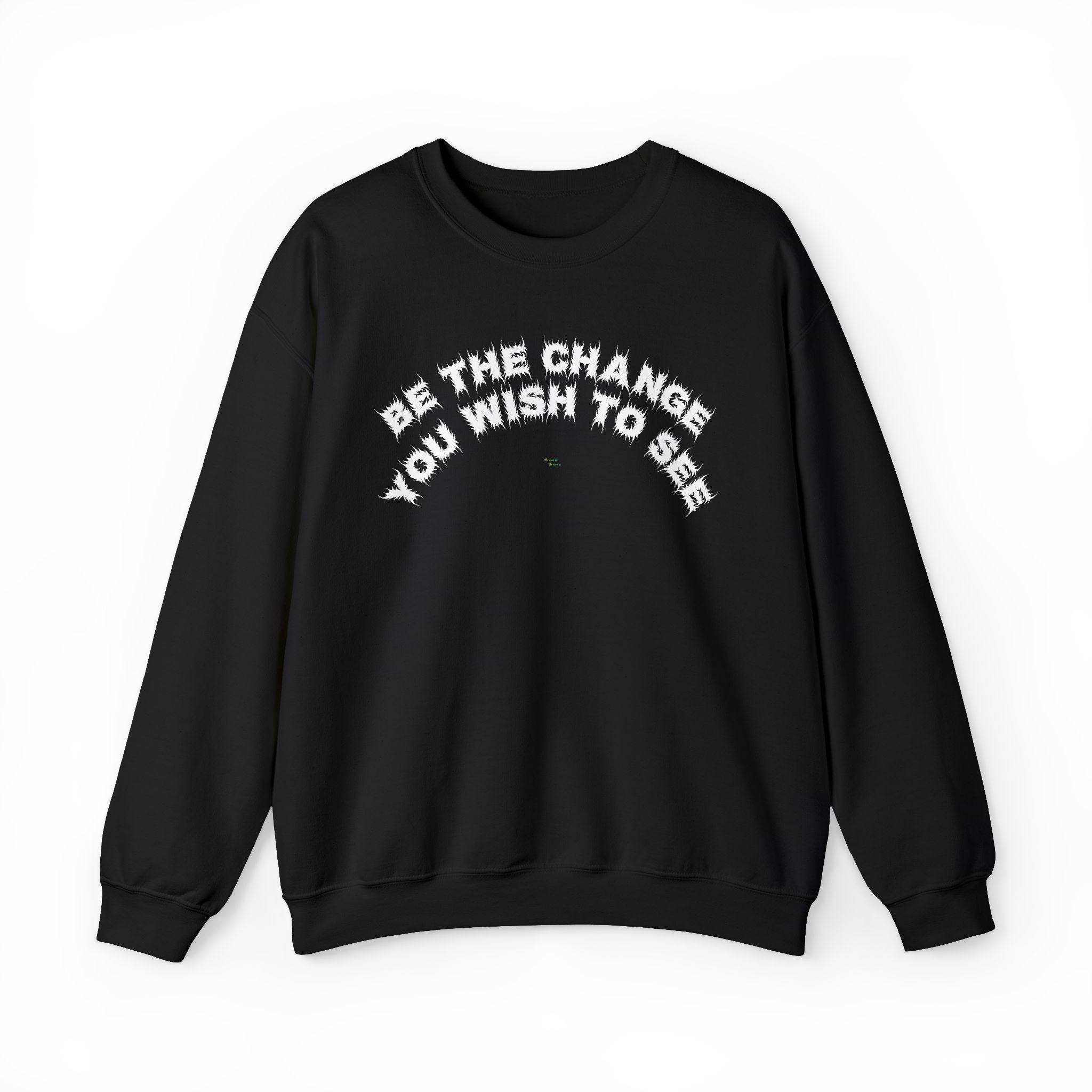 Bildsa Be The Change White Text Crewneck