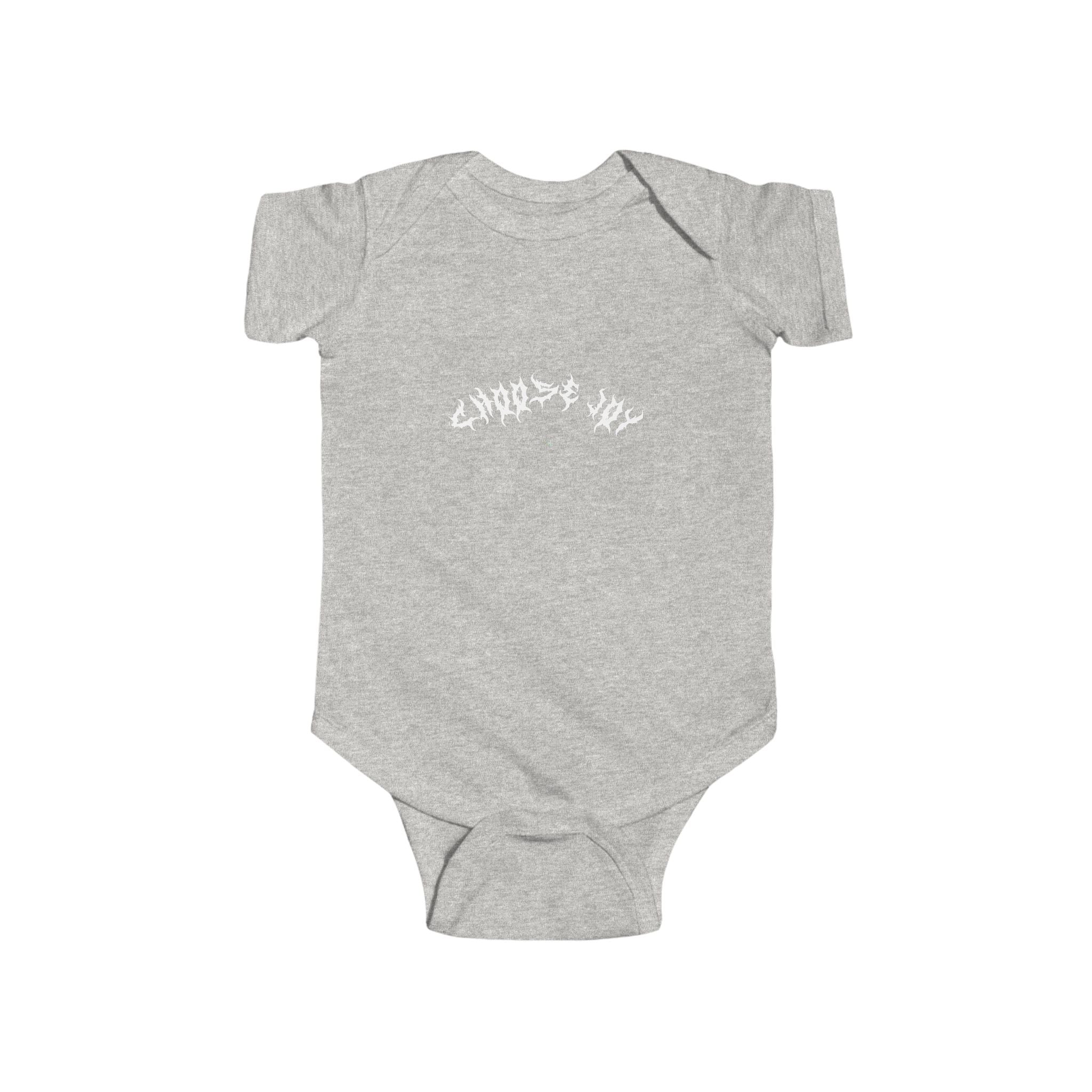 Lundr Choose Joy White Text Baby Onesie