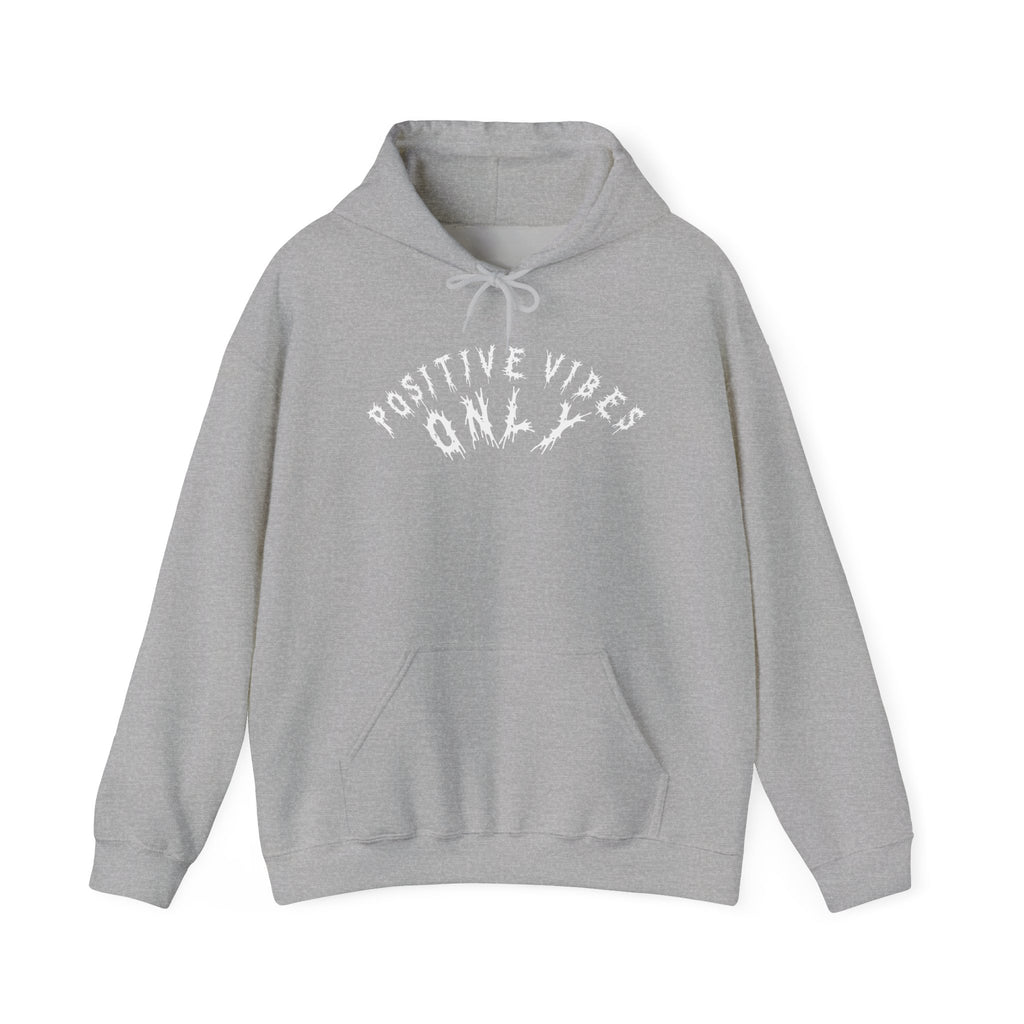 Hvita Positive Vibes White Text Hoodie