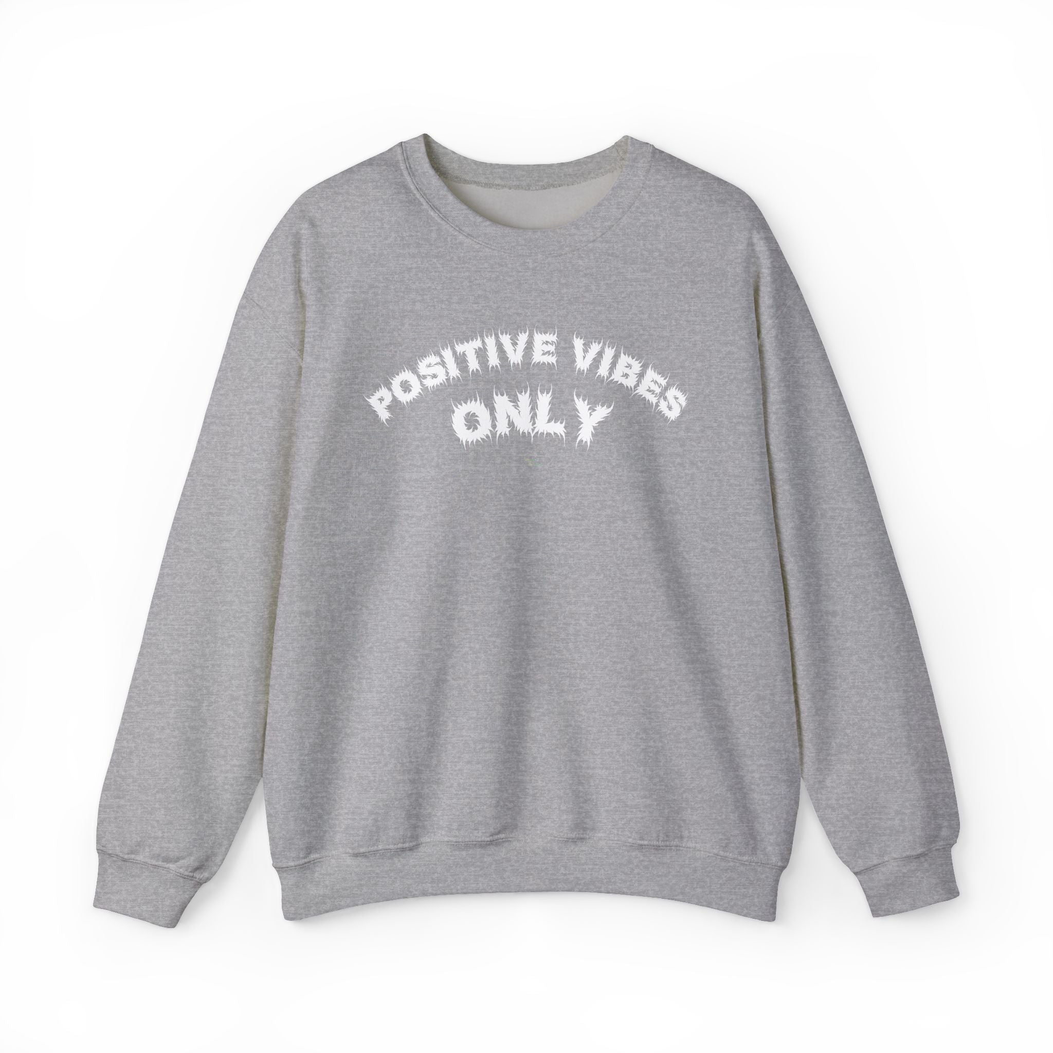 Bildsa Positive Vibes White Text Crewneck