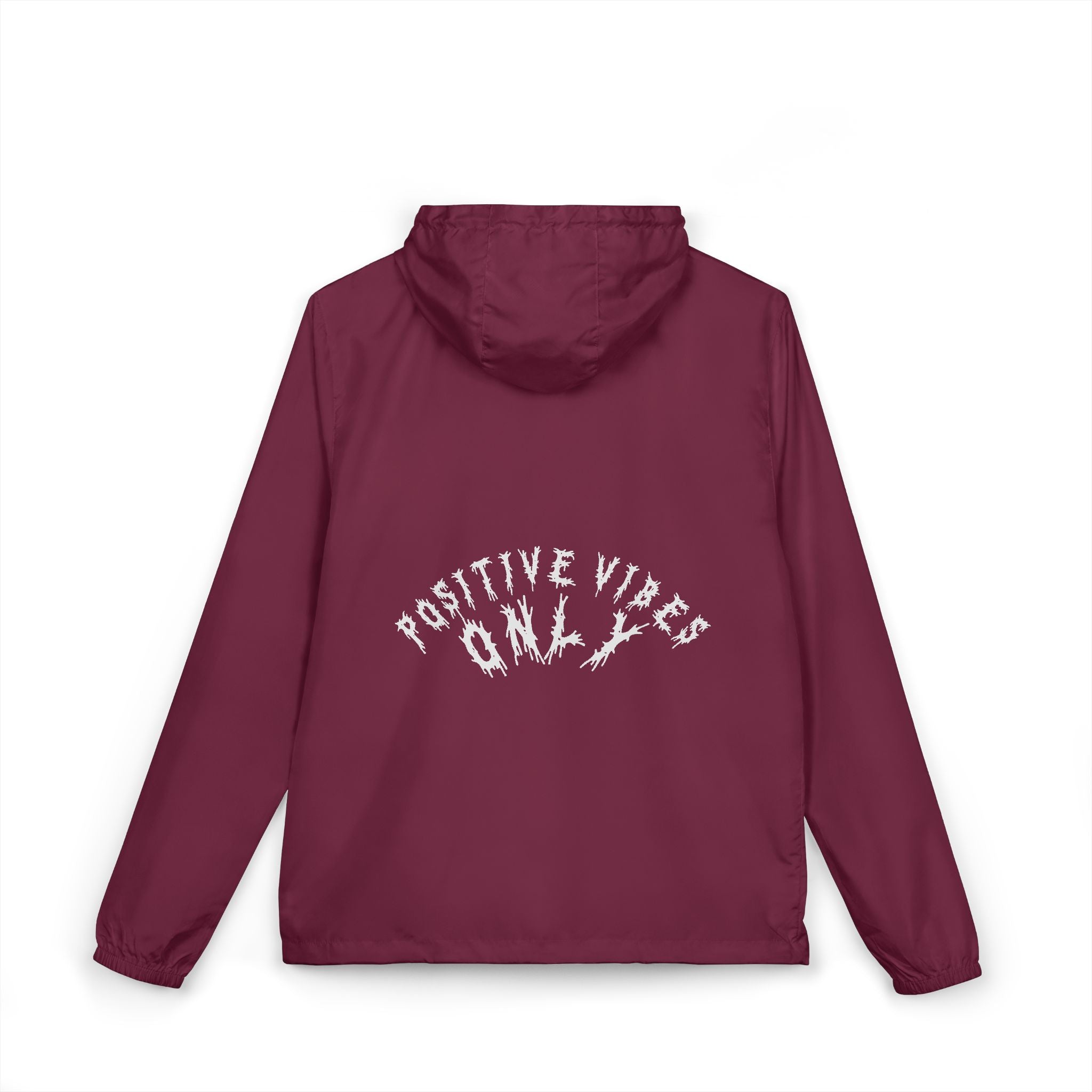 Hvita Positive Vibes White Text Windbreaker