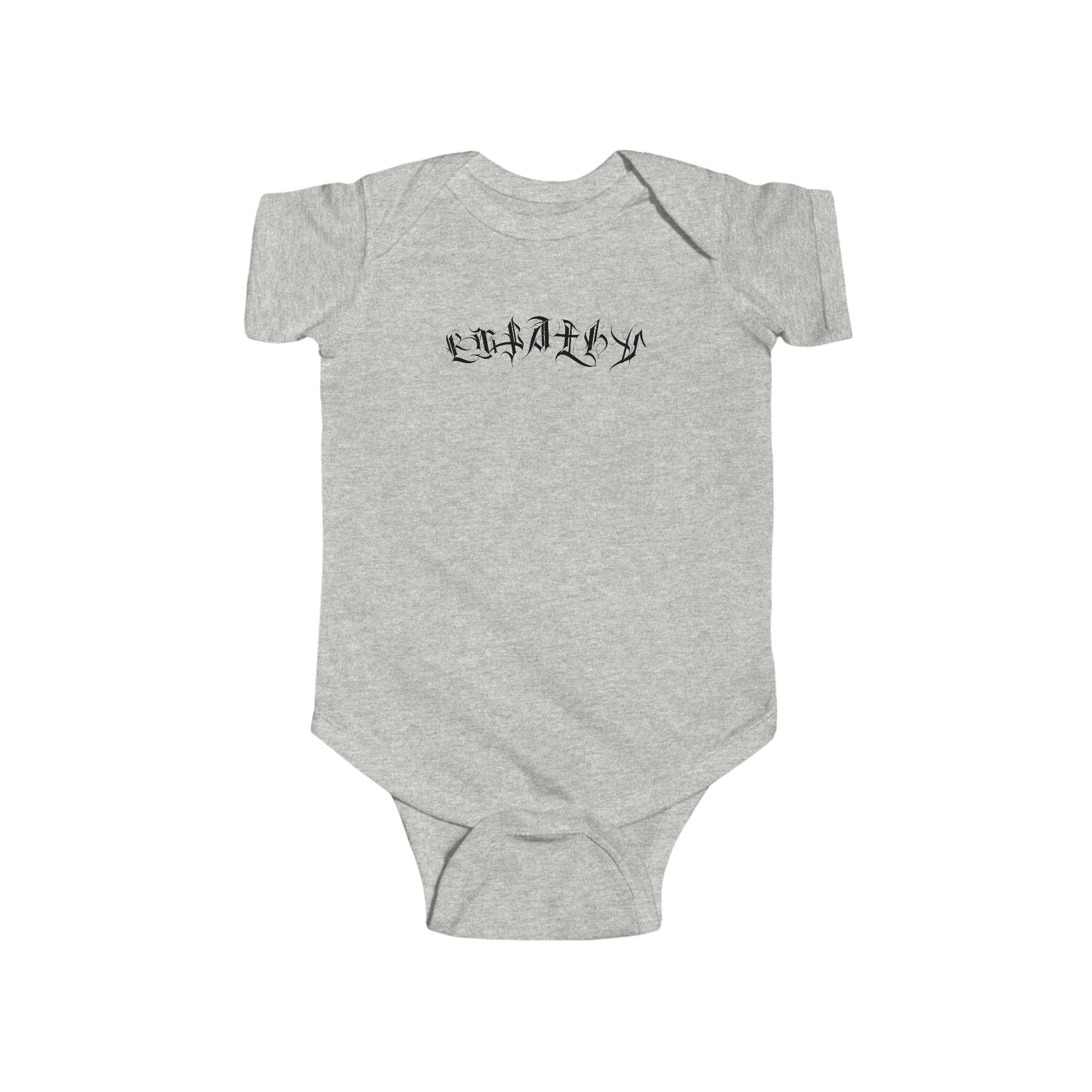 Ellioaey Empathy Black Text Baby Onesie