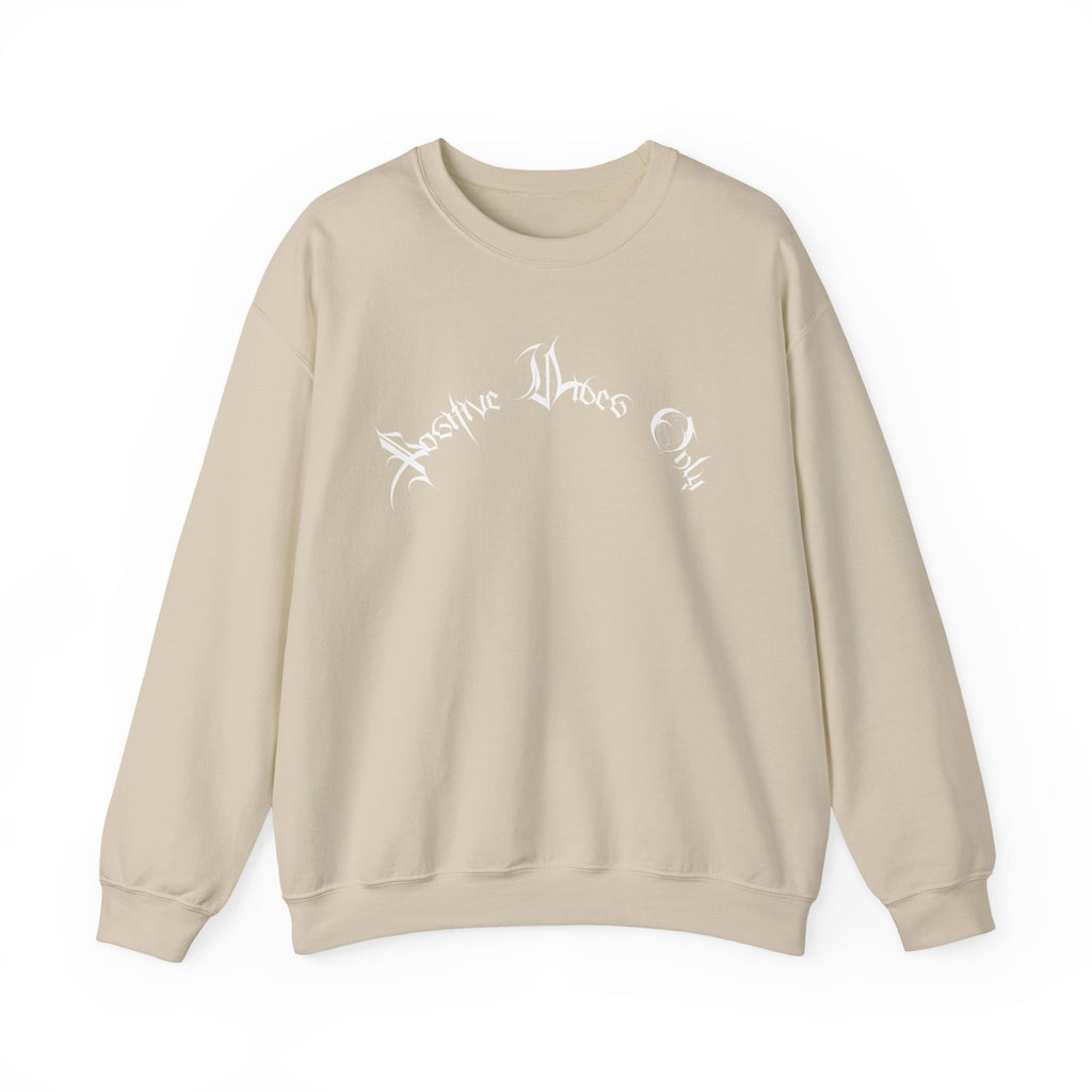 Ellioaey Positive Vibes White Text Crewneck