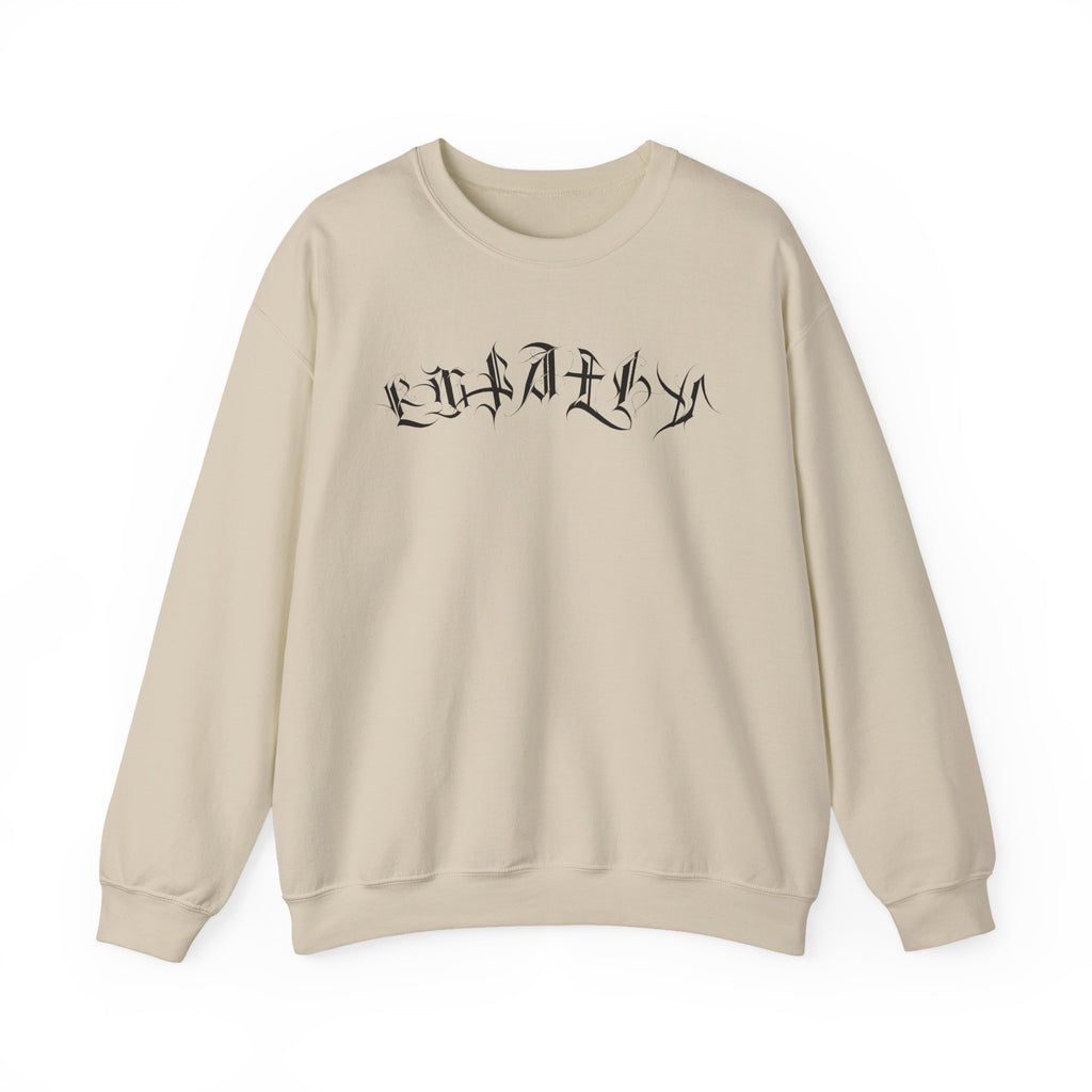 Ellioaey Empathy Black Text Crewneck