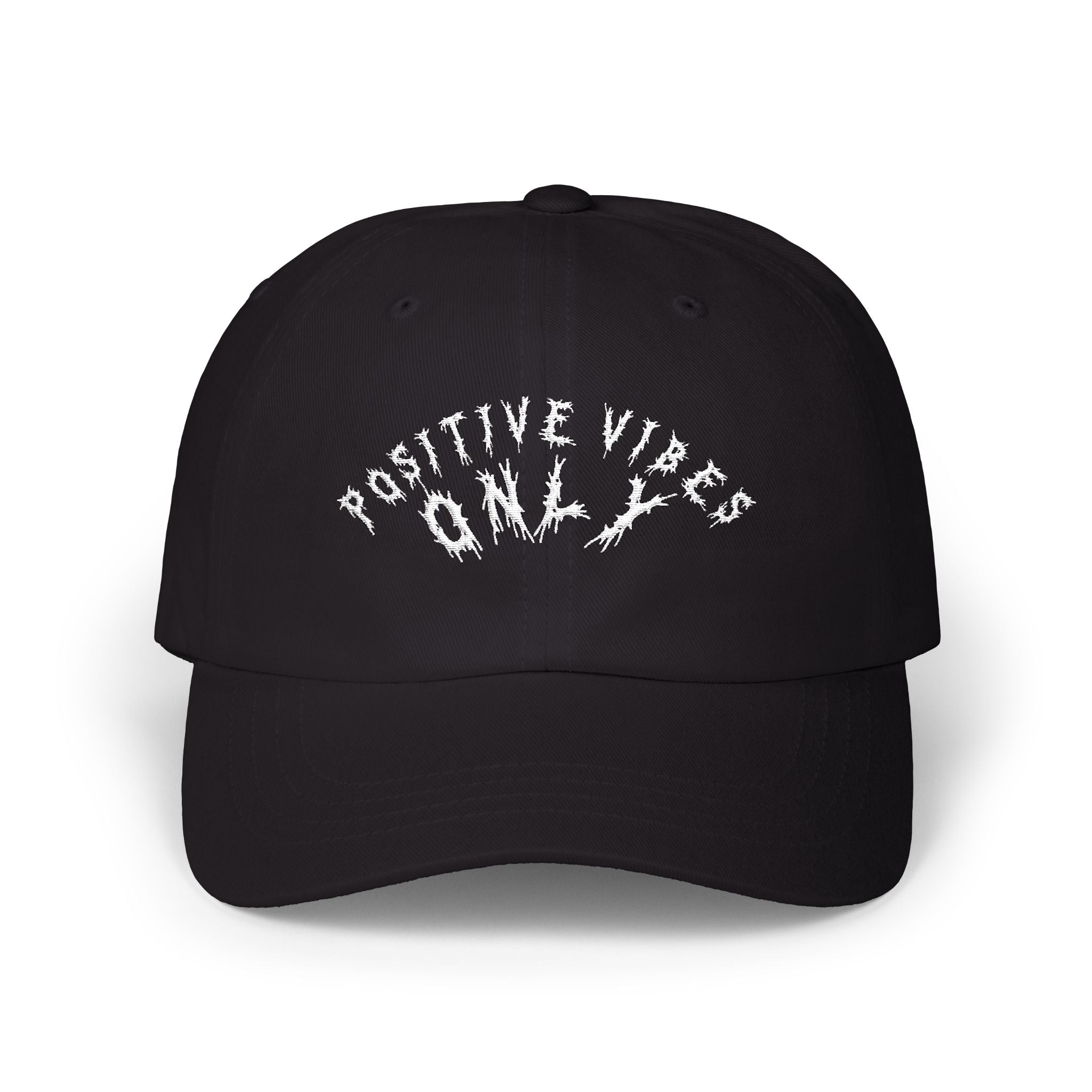 Hvita Positive Vibes White Text Dad Hat