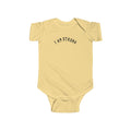 Hvita I Am Strong Black Text Baby Onesie