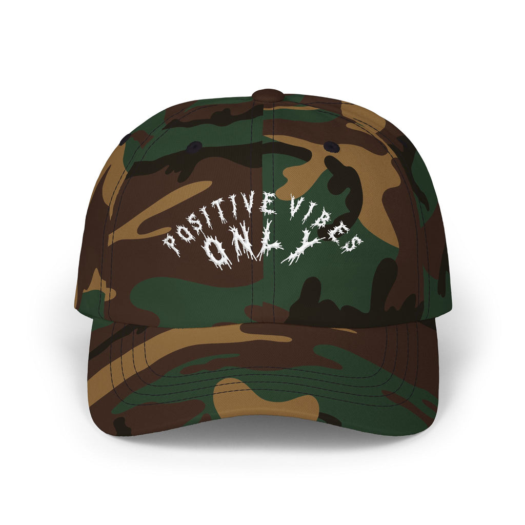 Hvita Positive Vibes White Text Dad Hat