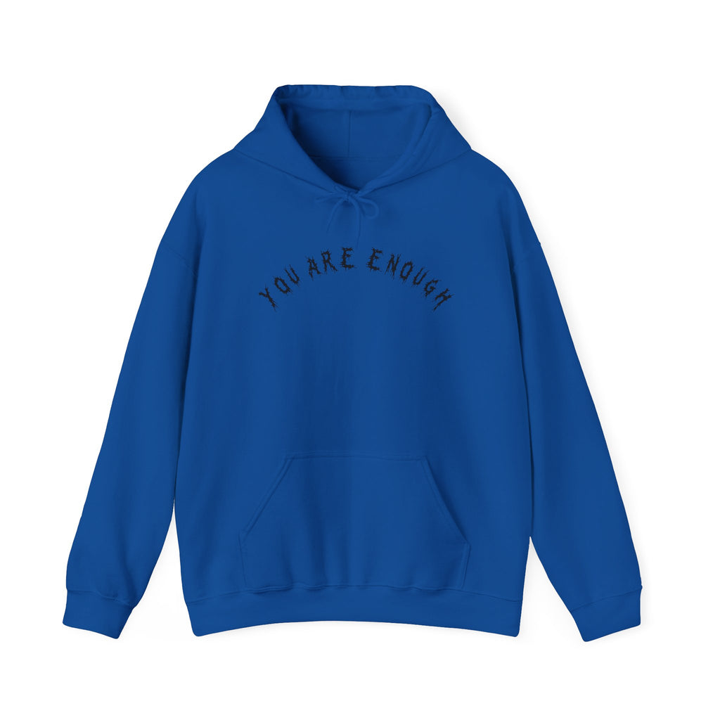 Hvita You Are Enough Black Text Hoodie