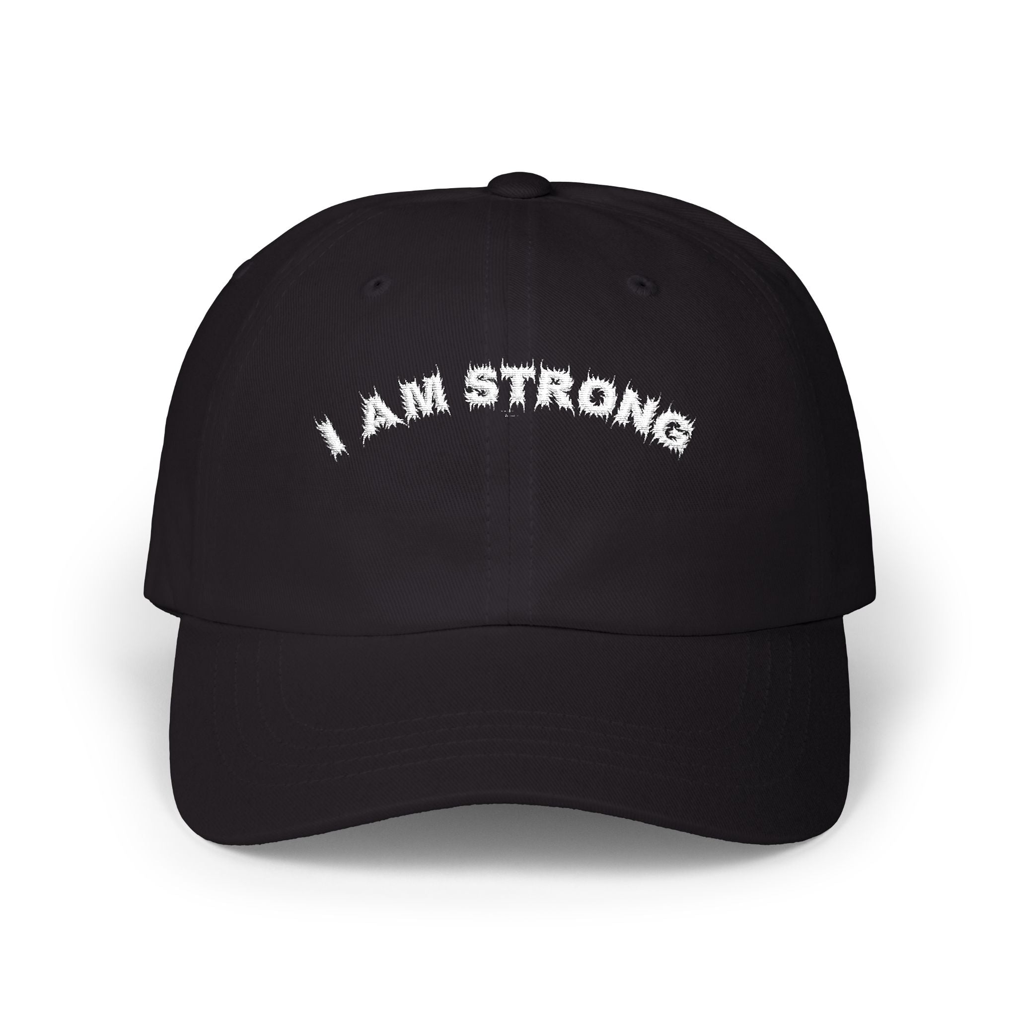 Bildsa I Am Strong White Text Dad Hat