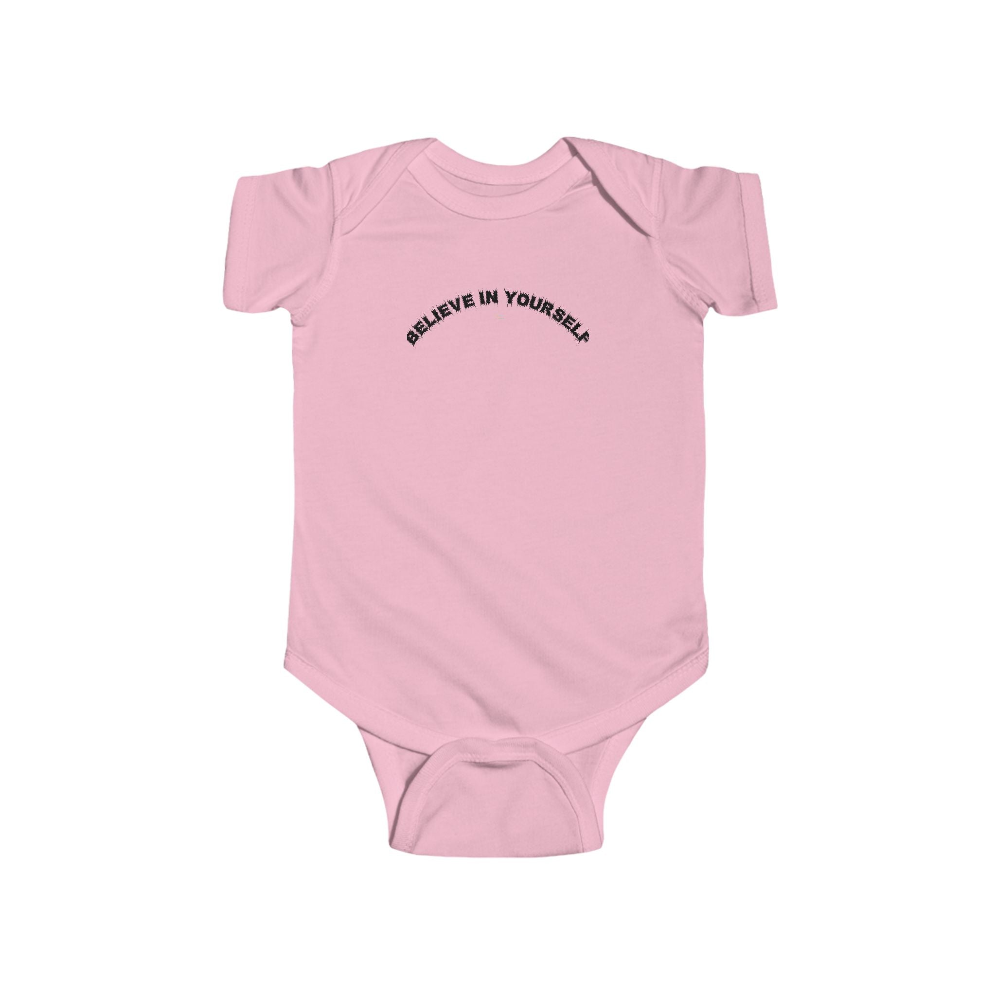 Bildsa Believe In Yourself Black Text Baby Onesie