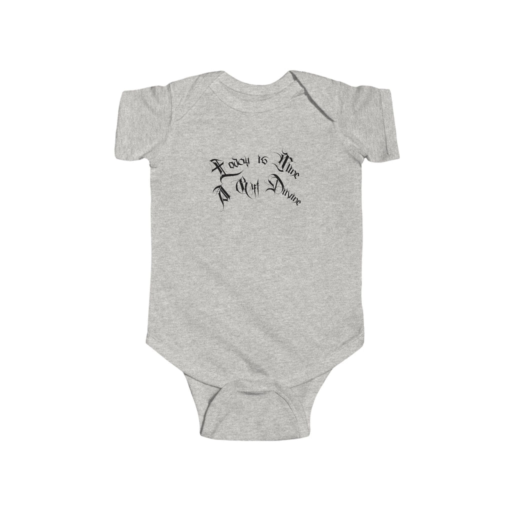 Ellioaey A Gift Divine Black Text Baby Onesie