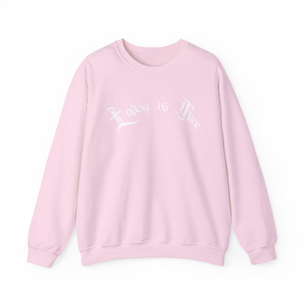 Ellioaey Today Is Mine White Text Crewneck