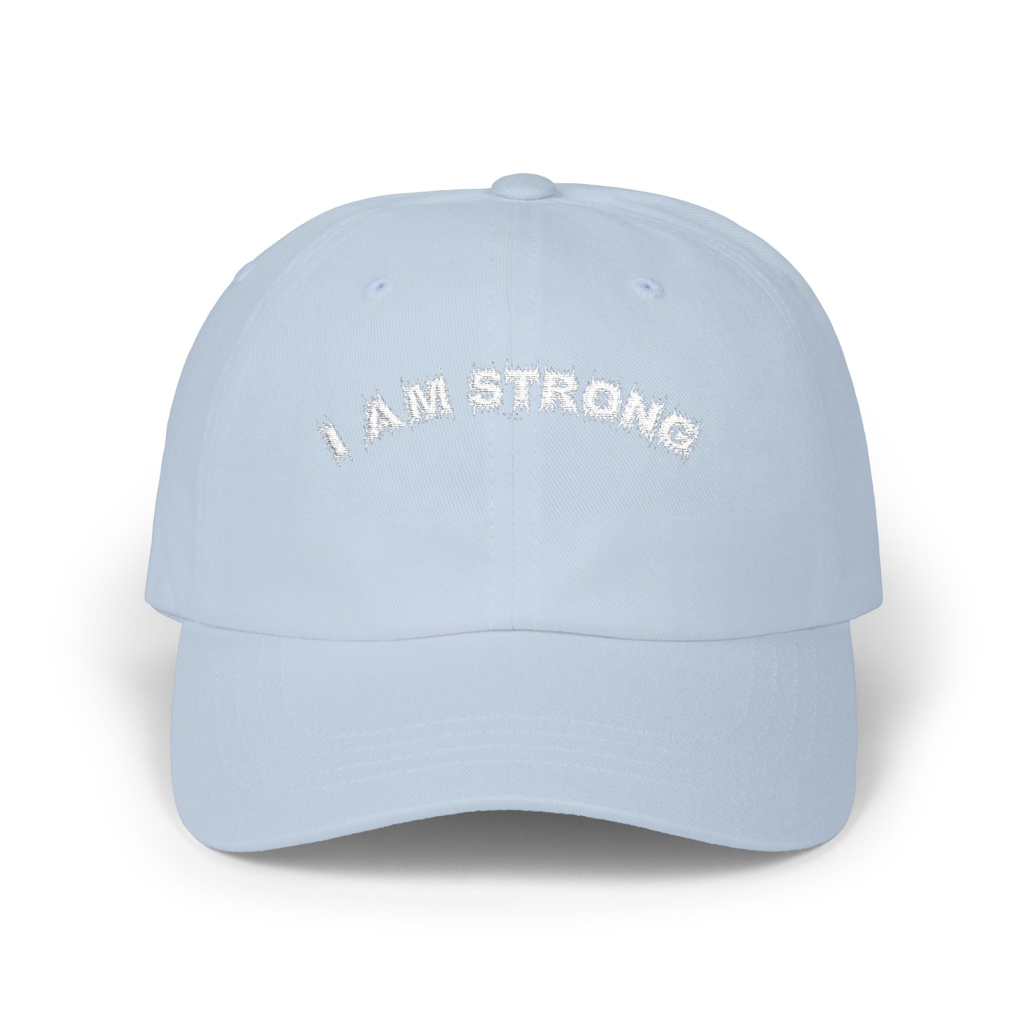 Bildsa I Am Strong White Text Dad Hat