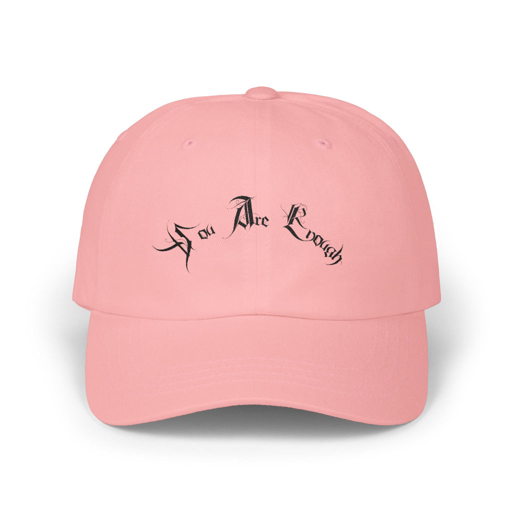 Ellioaey You Are Enough Black Text Dad Hat