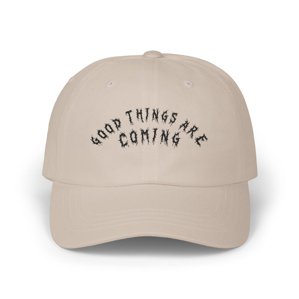 Hvita Good Things Are Coming Black Text Dad Hat