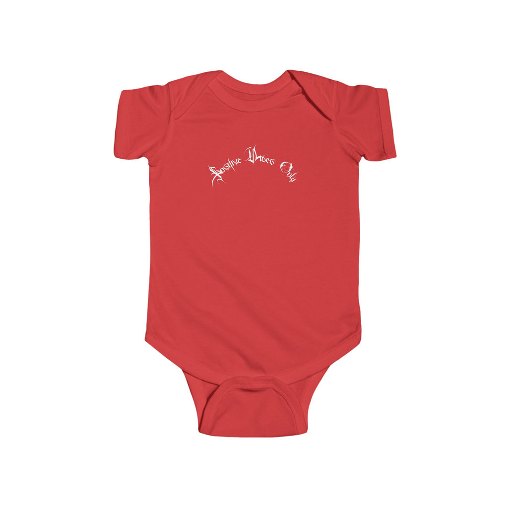 Ellioaey Positive Vibes White Text Baby Onesie