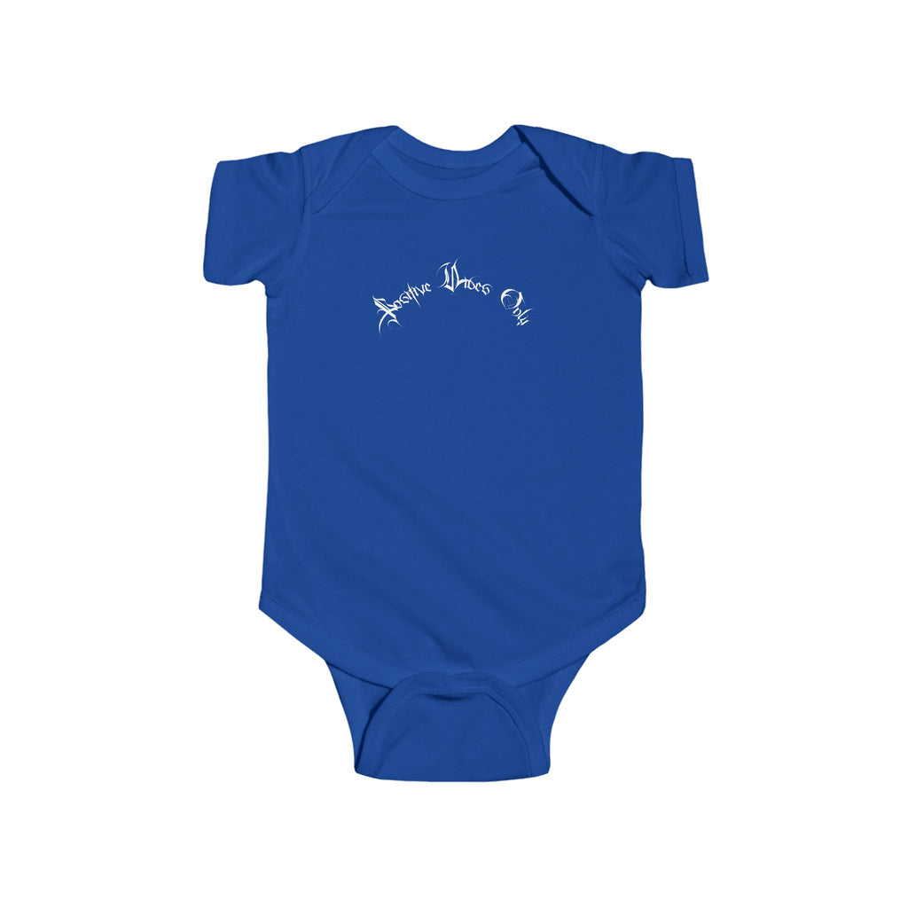 Ellioaey Positive Vibes White Text Baby Onesie