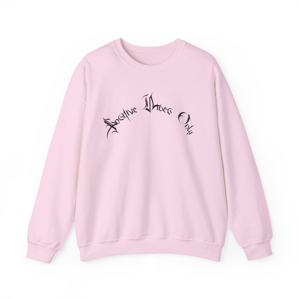Ellioaey Positive Vibes Black Text Crewneck