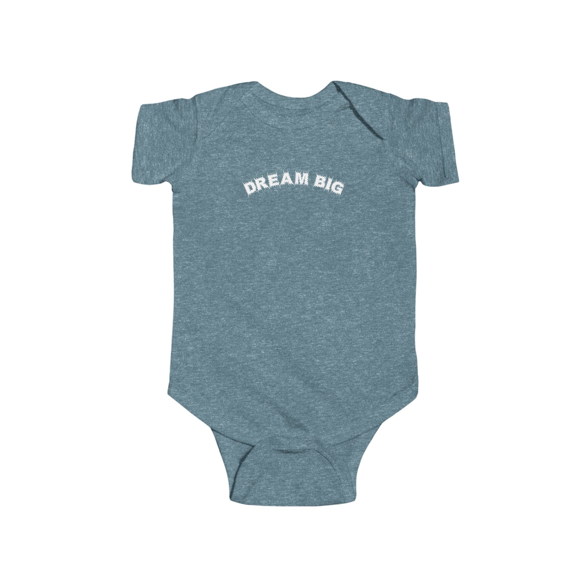 Bildsa Dream Big White Text Baby Onesie