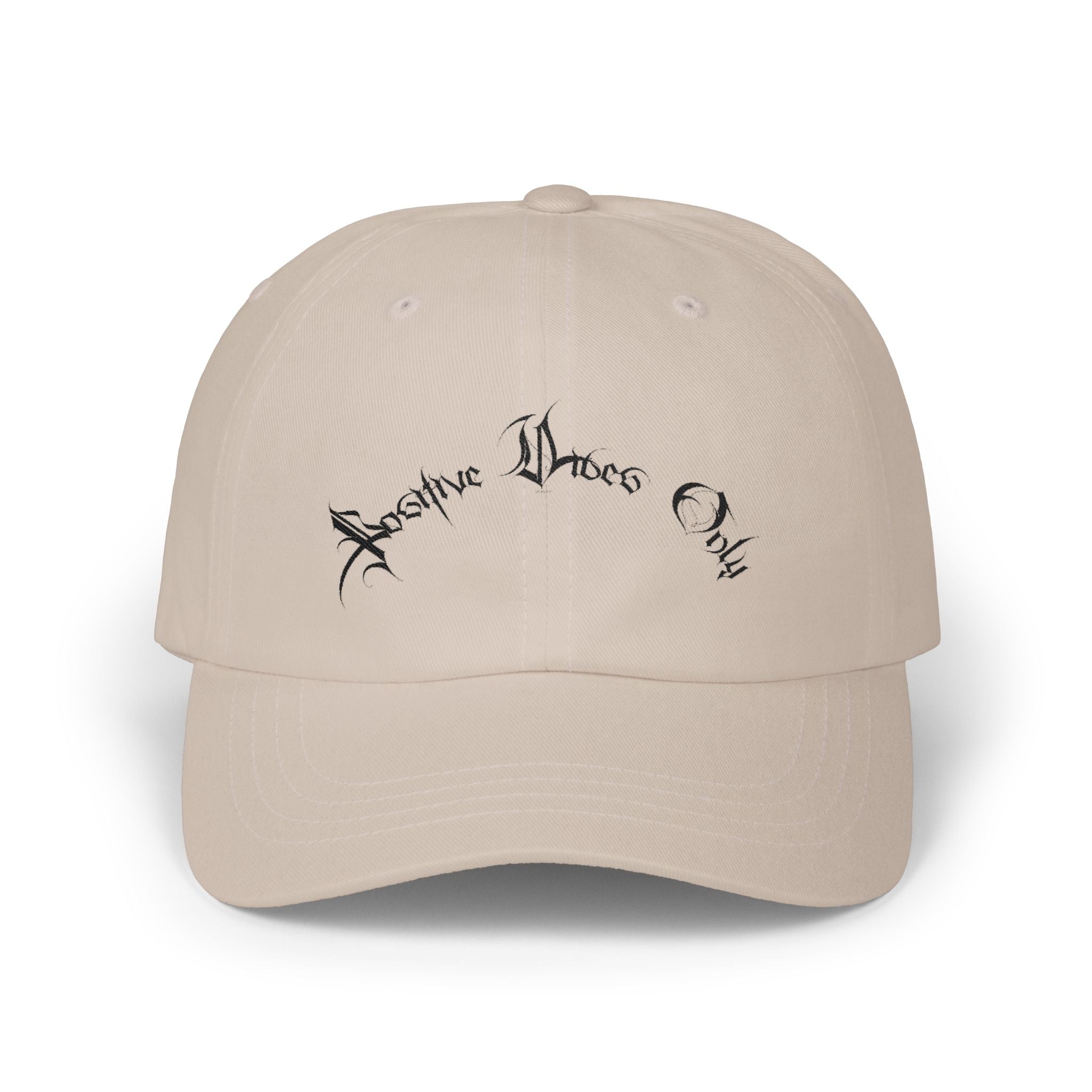 Ellioaey Positive Vibes Black Text Dad Hat