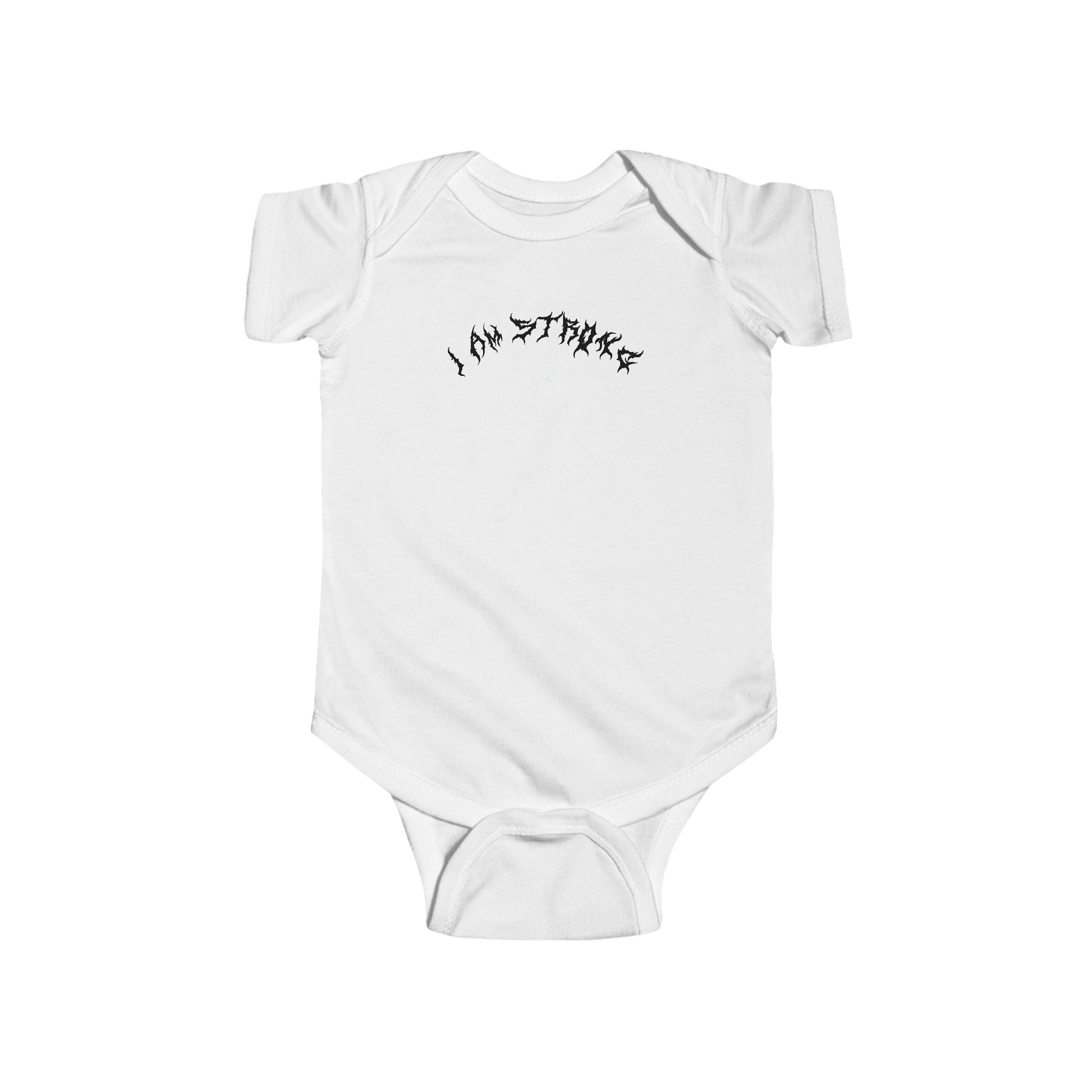 Lundr I Am Strong Black Text Baby Onesie