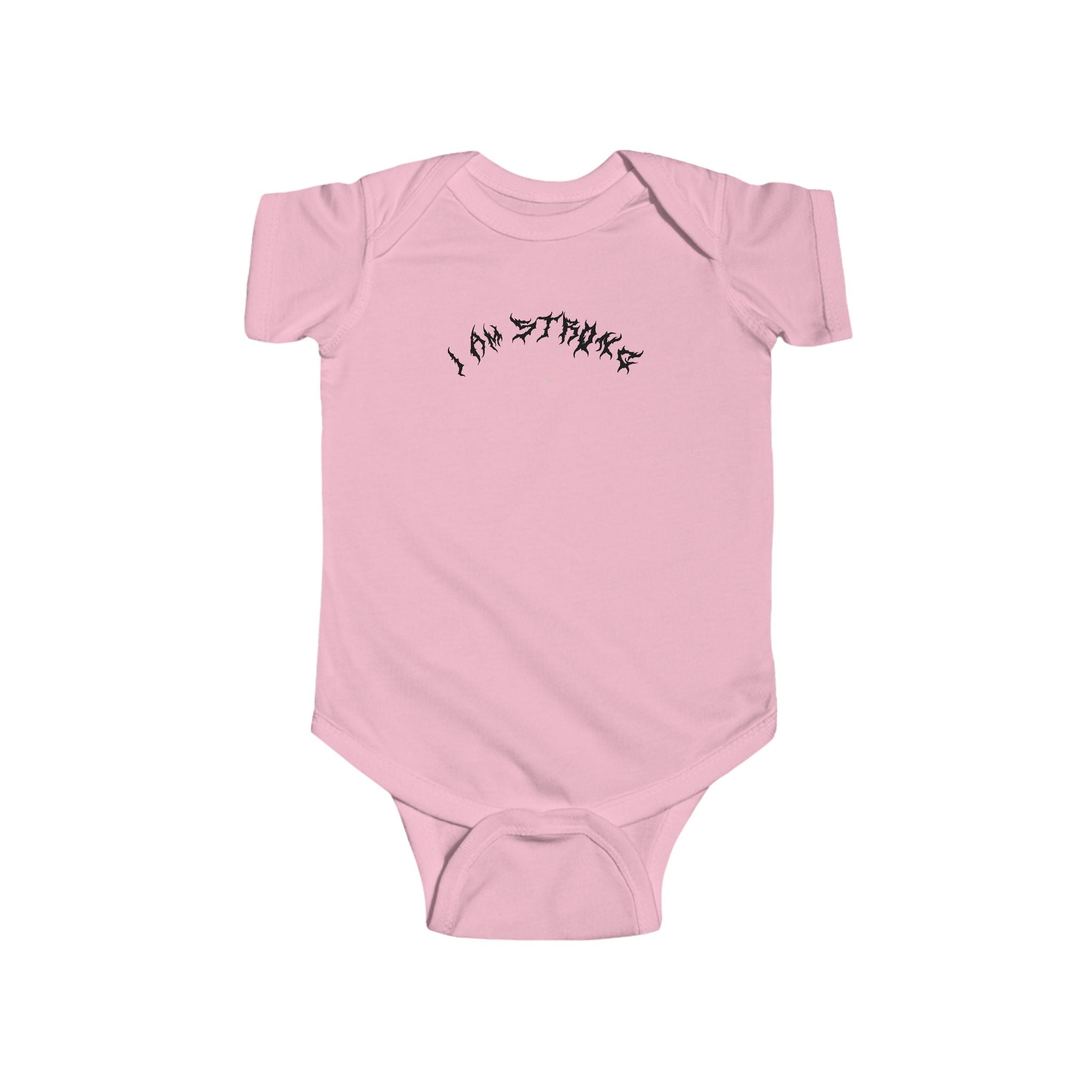 Lundr I Am Strong Black Text Baby Onesie