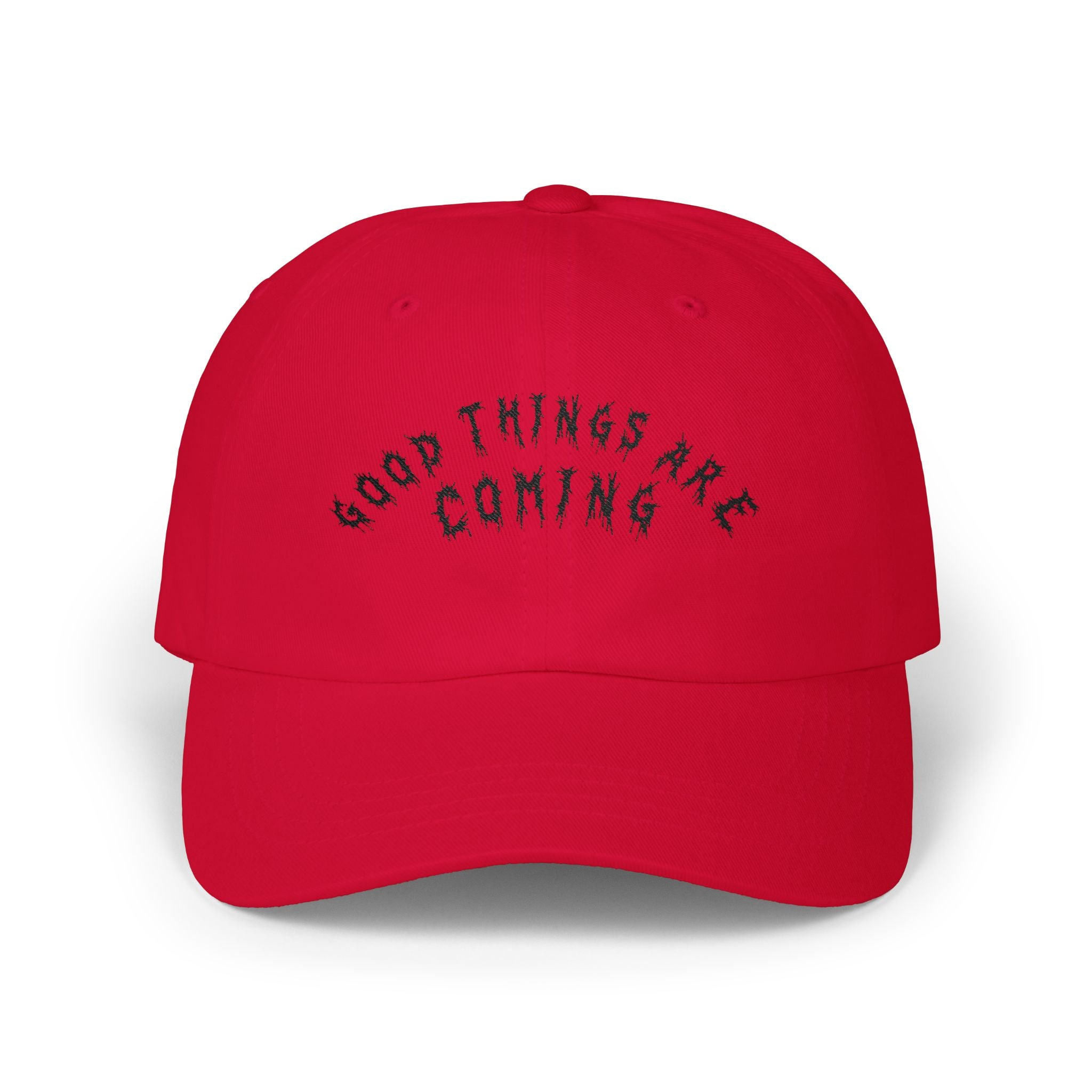 Hvita Good Things Are Coming Black Text Dad Hat
